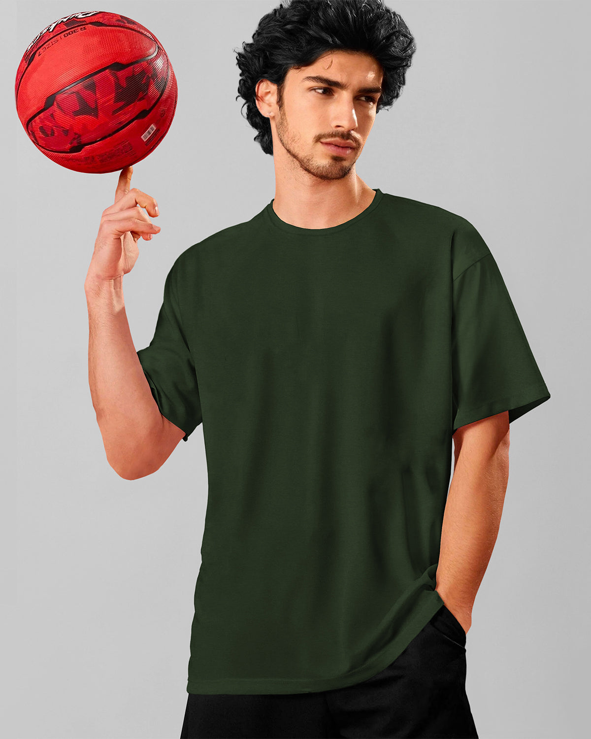 Men Oversized Olivegreen Tshirt