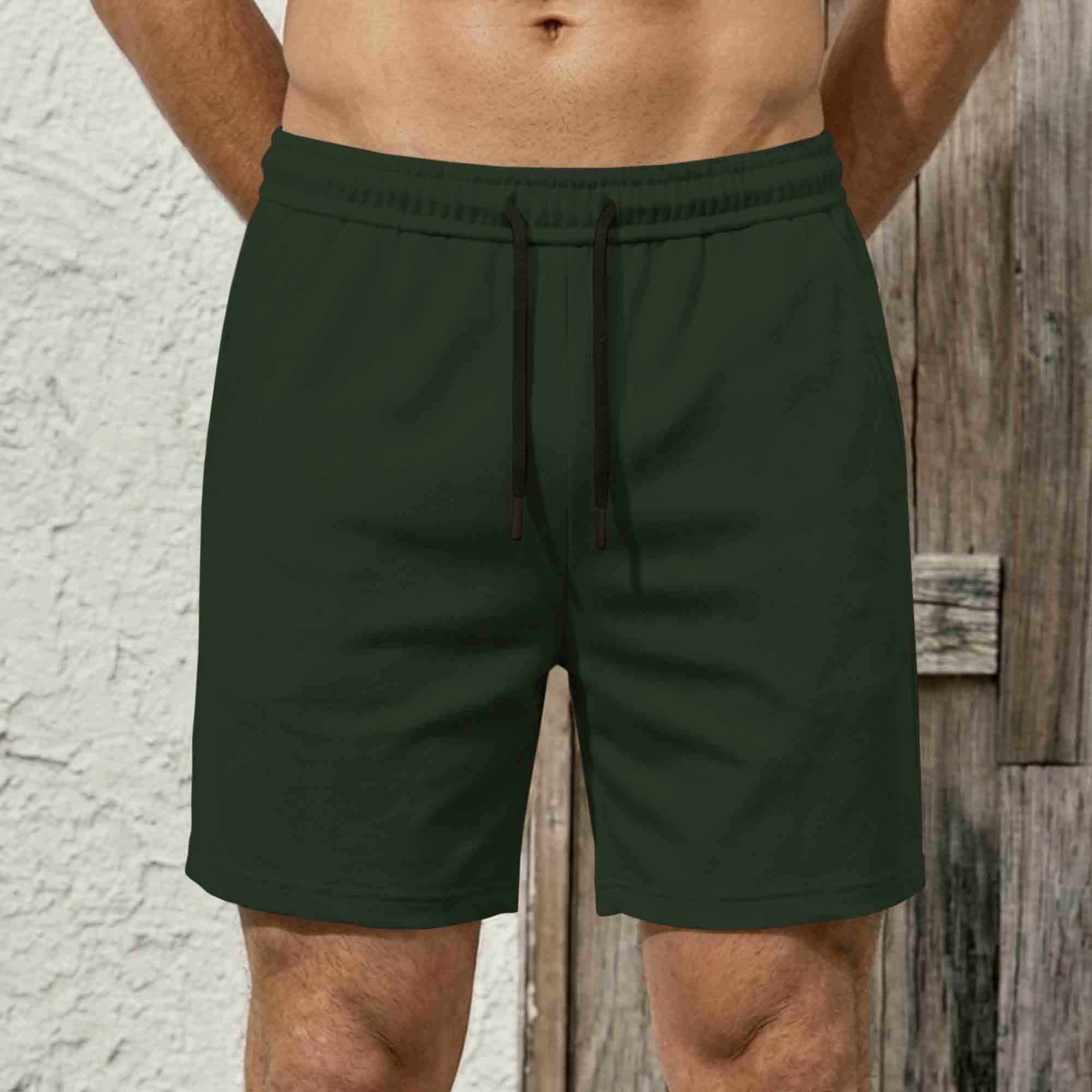Mens Plain Cotton Blend Shorts