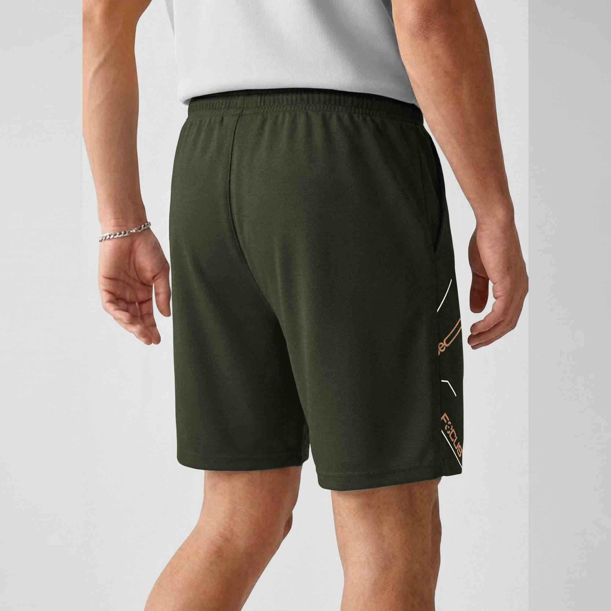 Men Printed Regular Fit Shorts Olivegreen