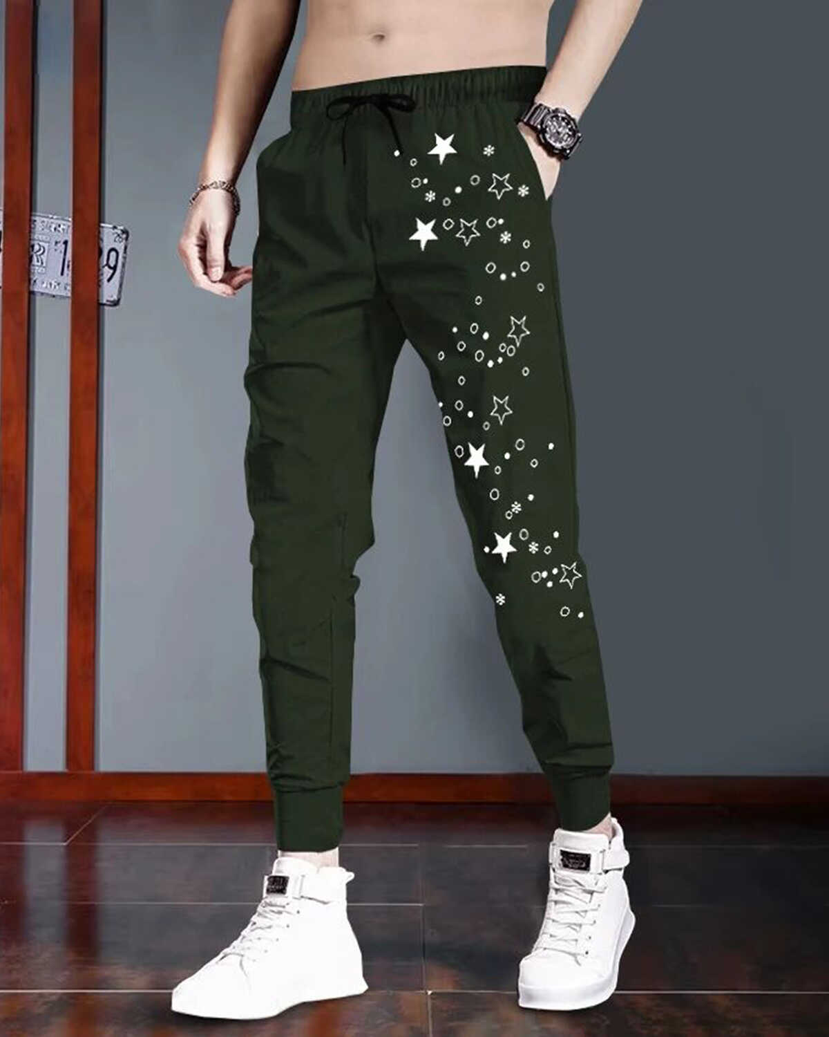 Mens Star Printed Trackpants 6 Color Variants
