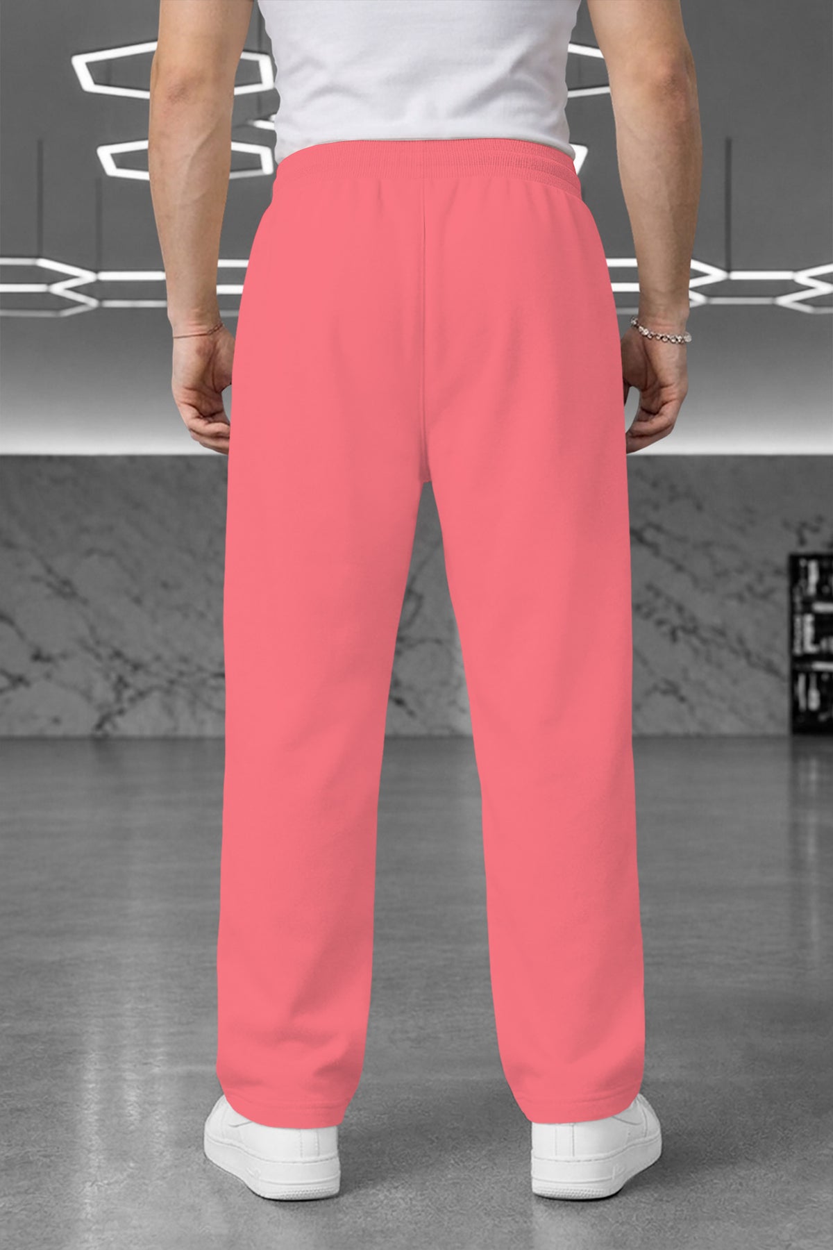 Men Solid Loose Fit TrackPant Pink
