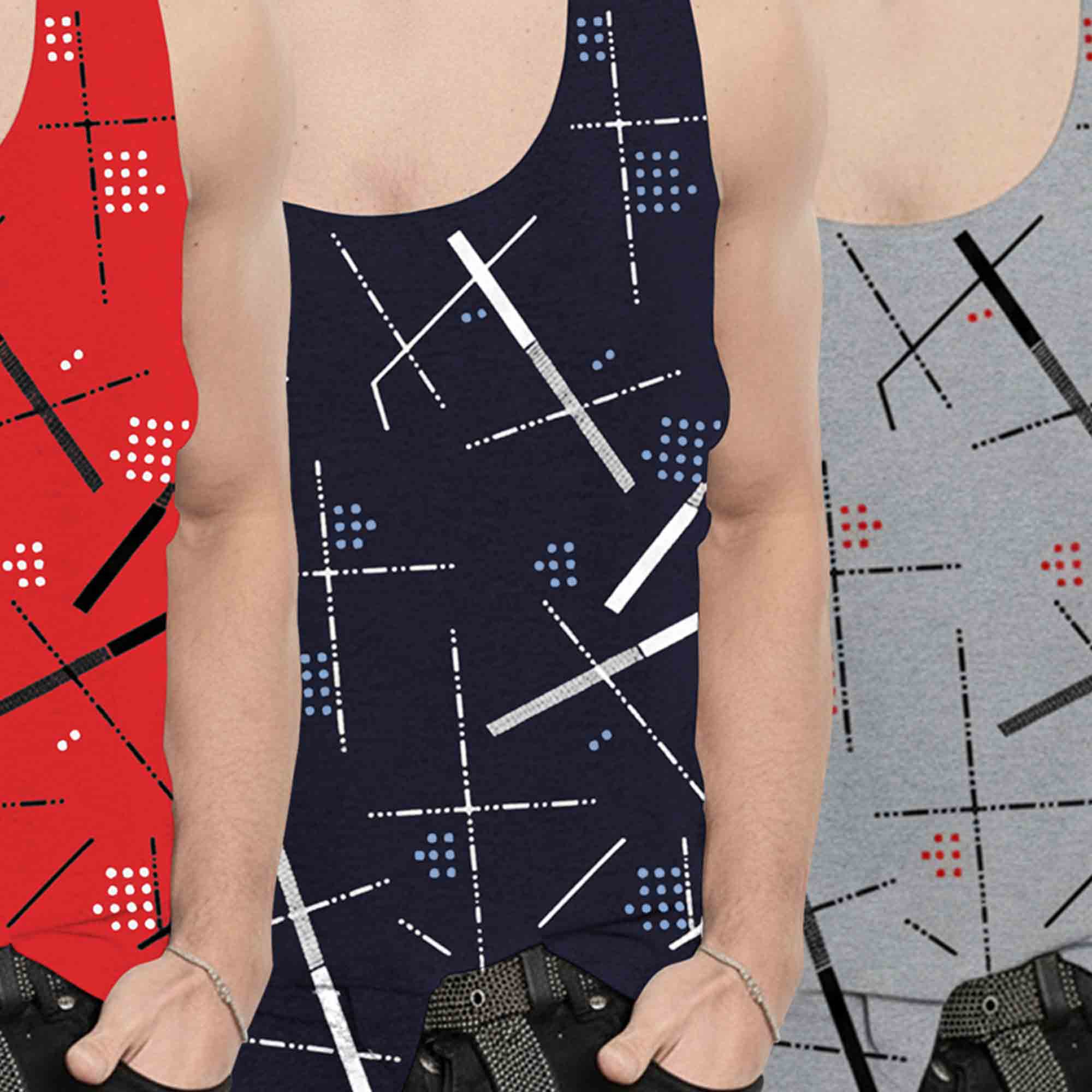 (Pack of 3) Multicolor Men Printed Vest