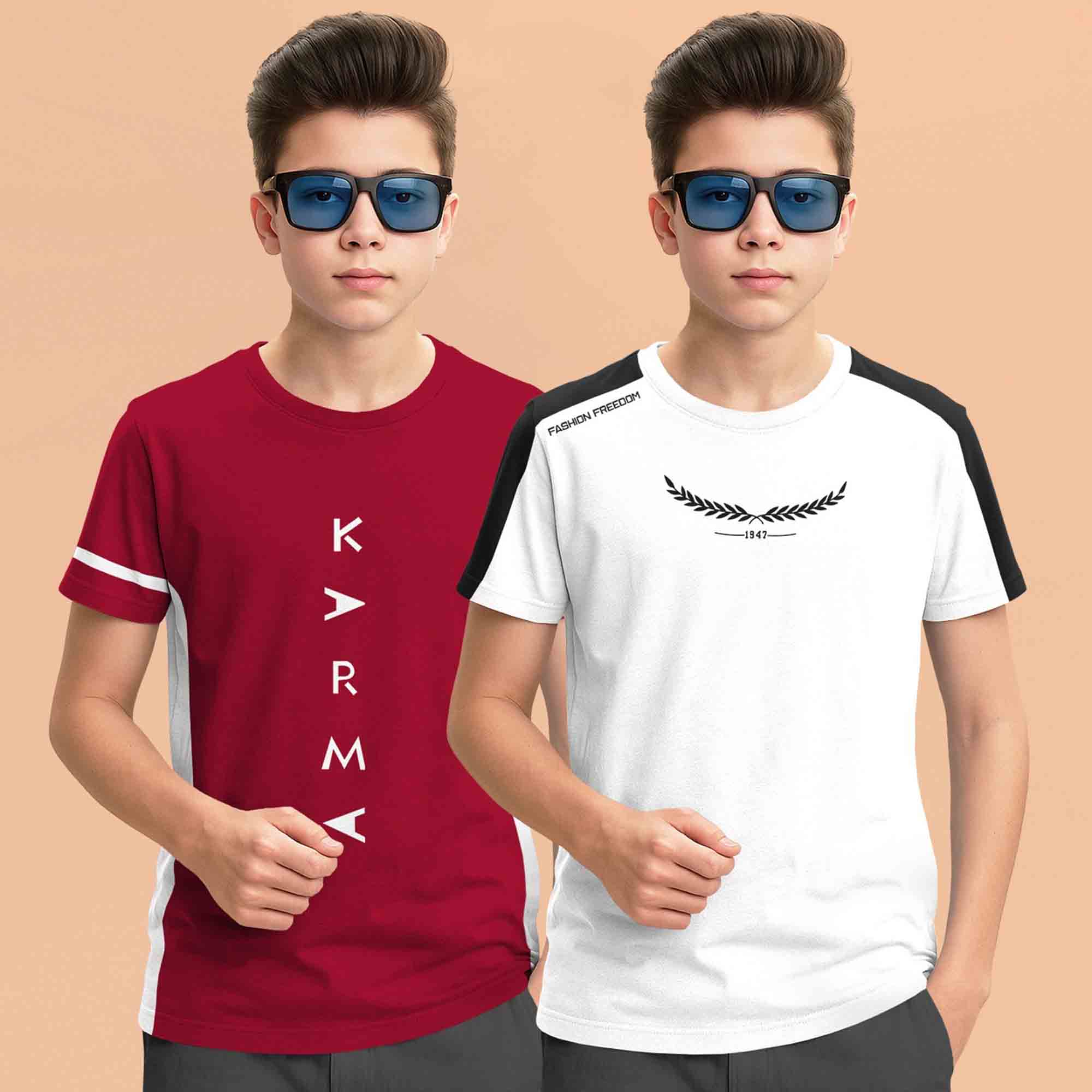 Boys Combo Pack Half Sleeve Printed Tshirts - 17 Variants