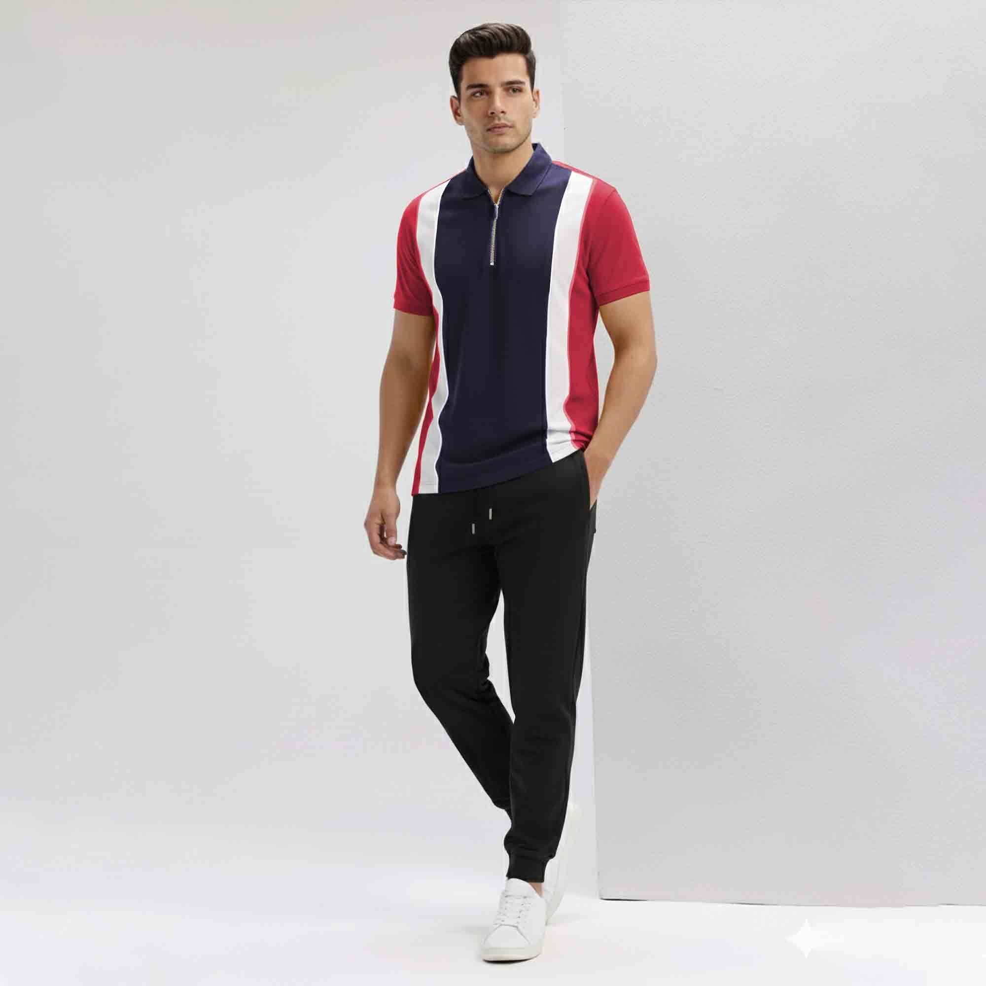 Men Tracksuit Multicolor Full Sleeve Polo T-Shirts & Track Pants- 15 Variants