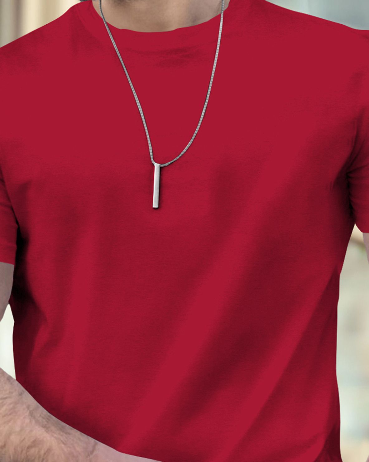 (Pack Of 1) Men Half Sleeve Red Round Neck Plain T-shirt