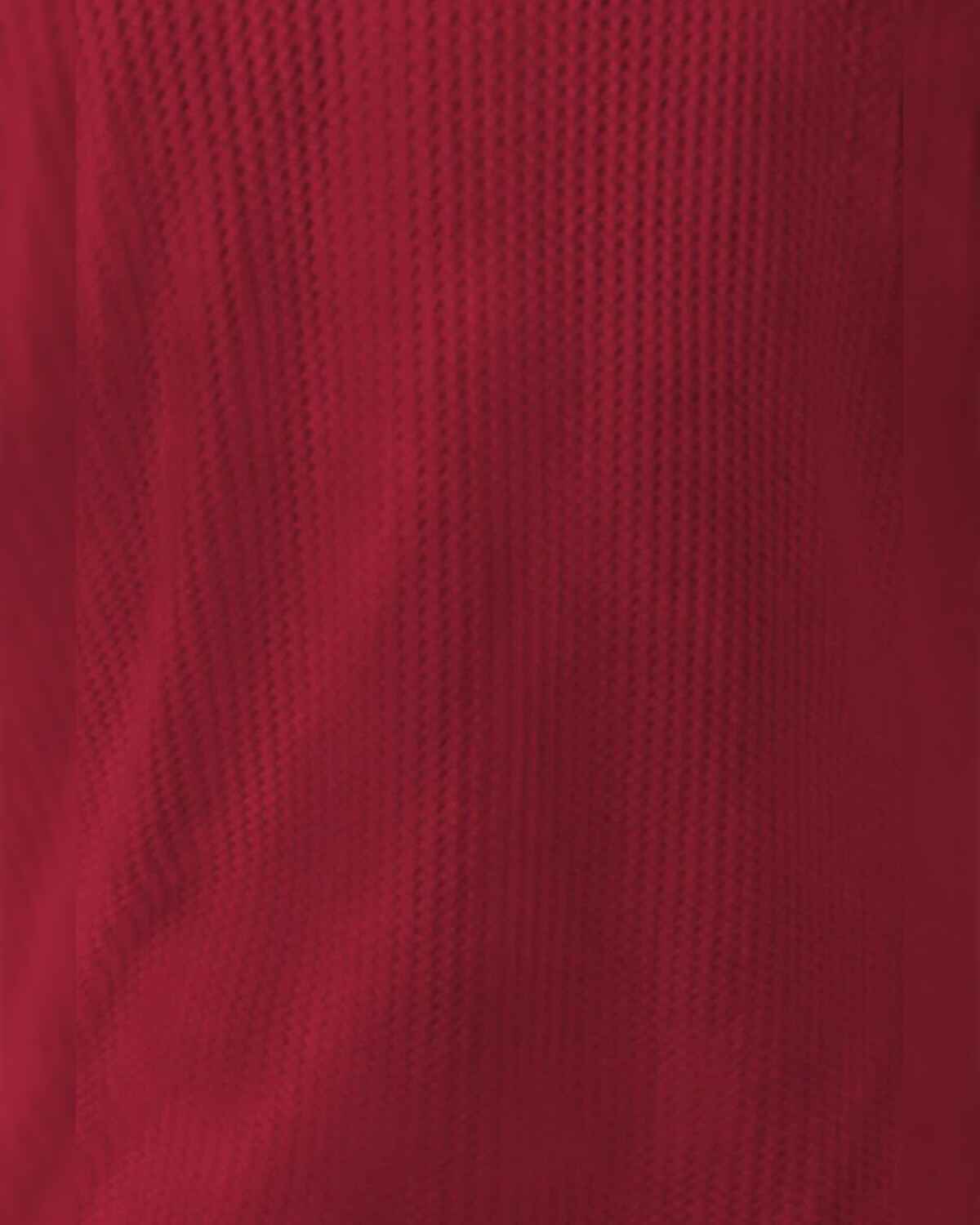 Men Casual Round Neck Plain Waffle Vest Red
