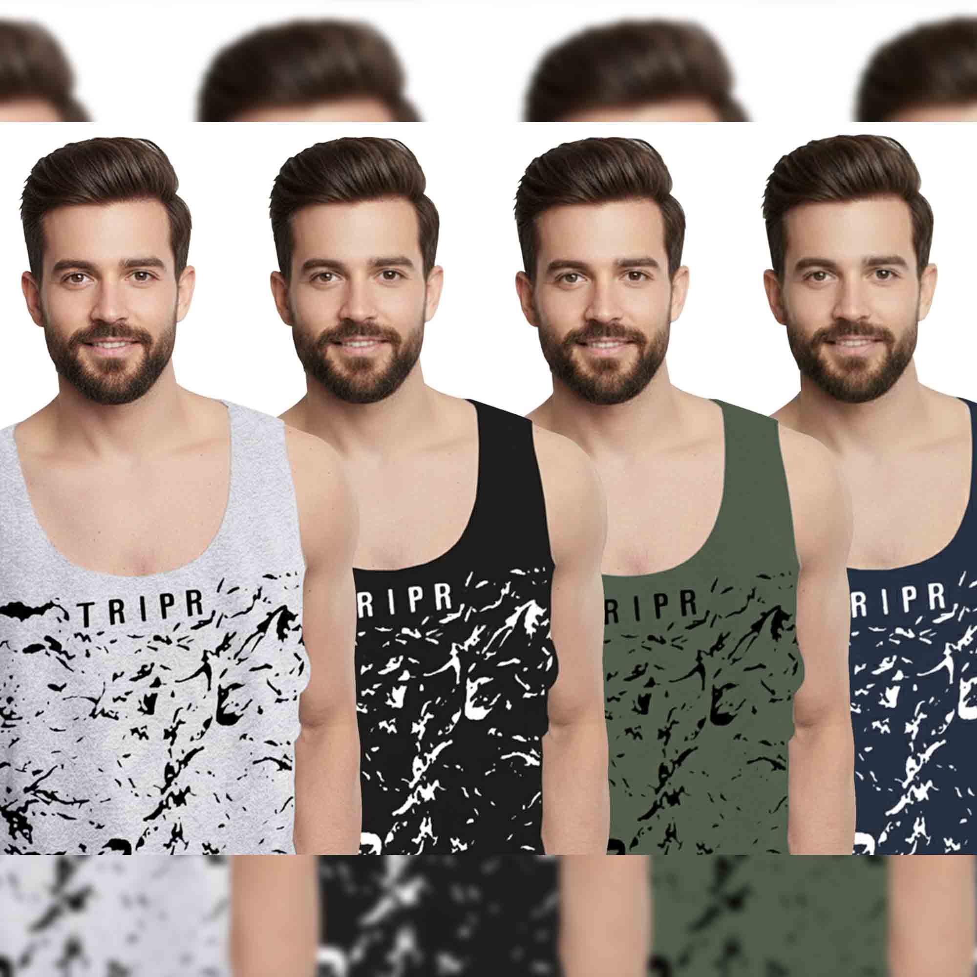 Men Vest Combo | grey - Black - Dark Blue - Green | (Pack of 4)