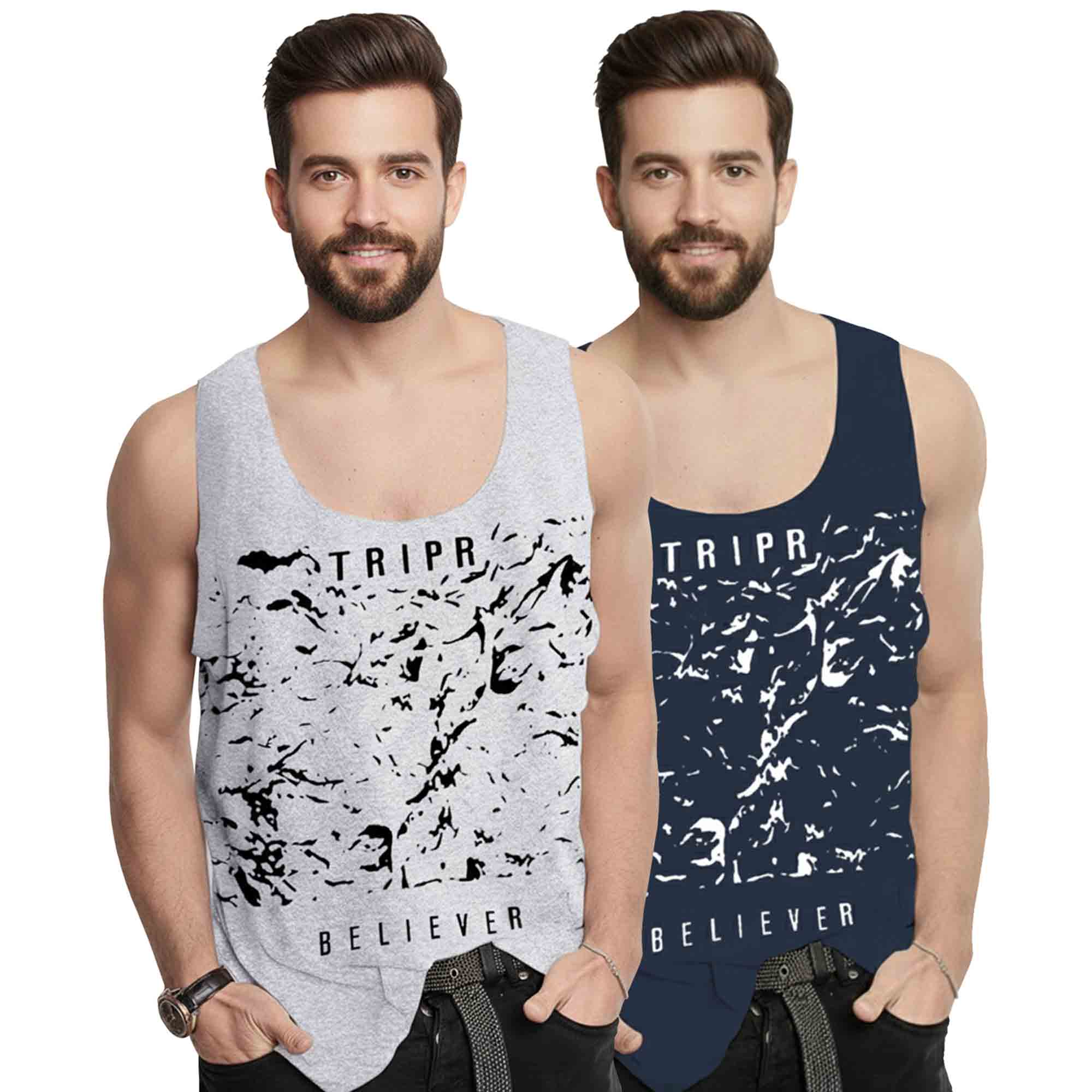 (Pack of 2) Men Printed Vests 13 Variants