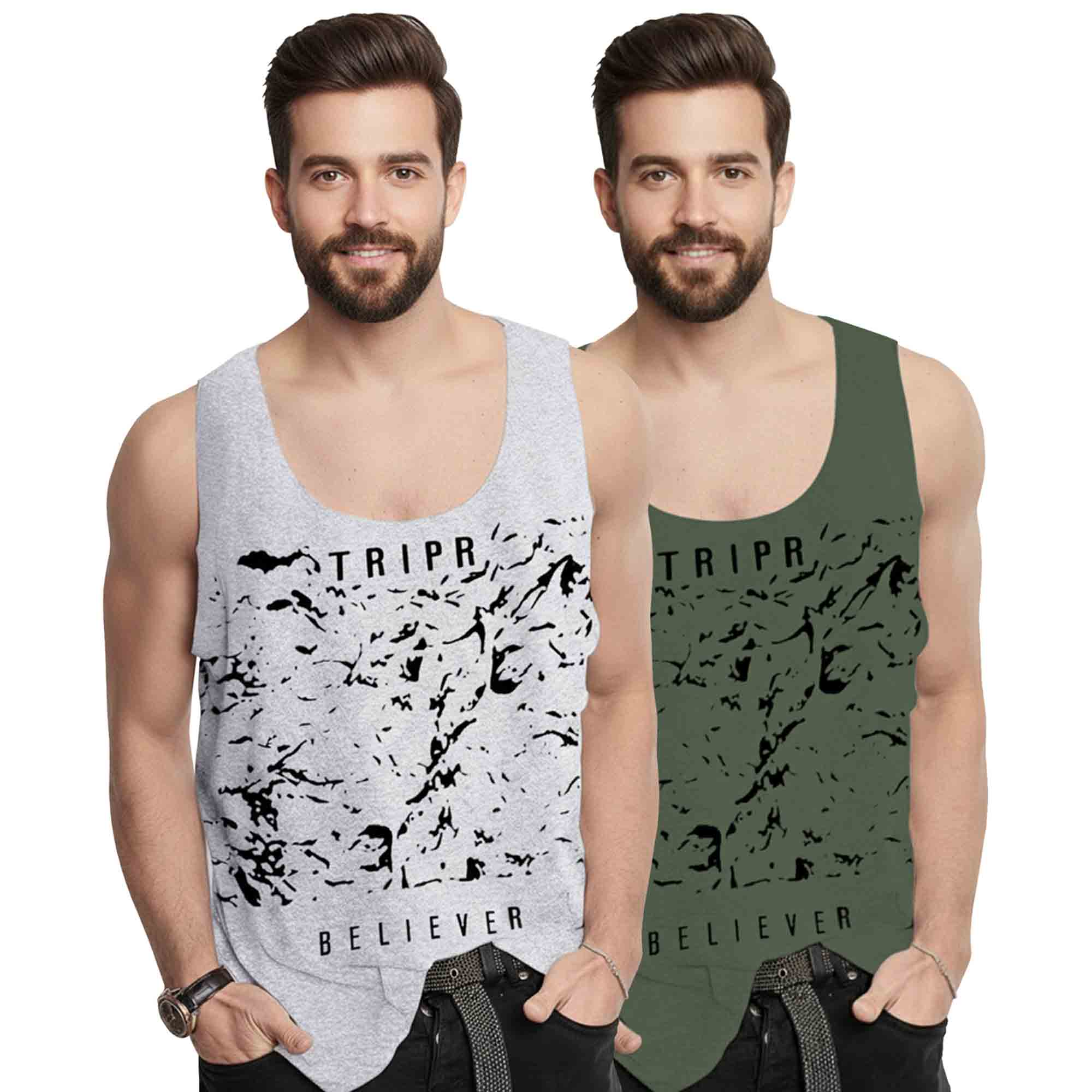 (Pack of 2) Men Printed Vests 13 Variants