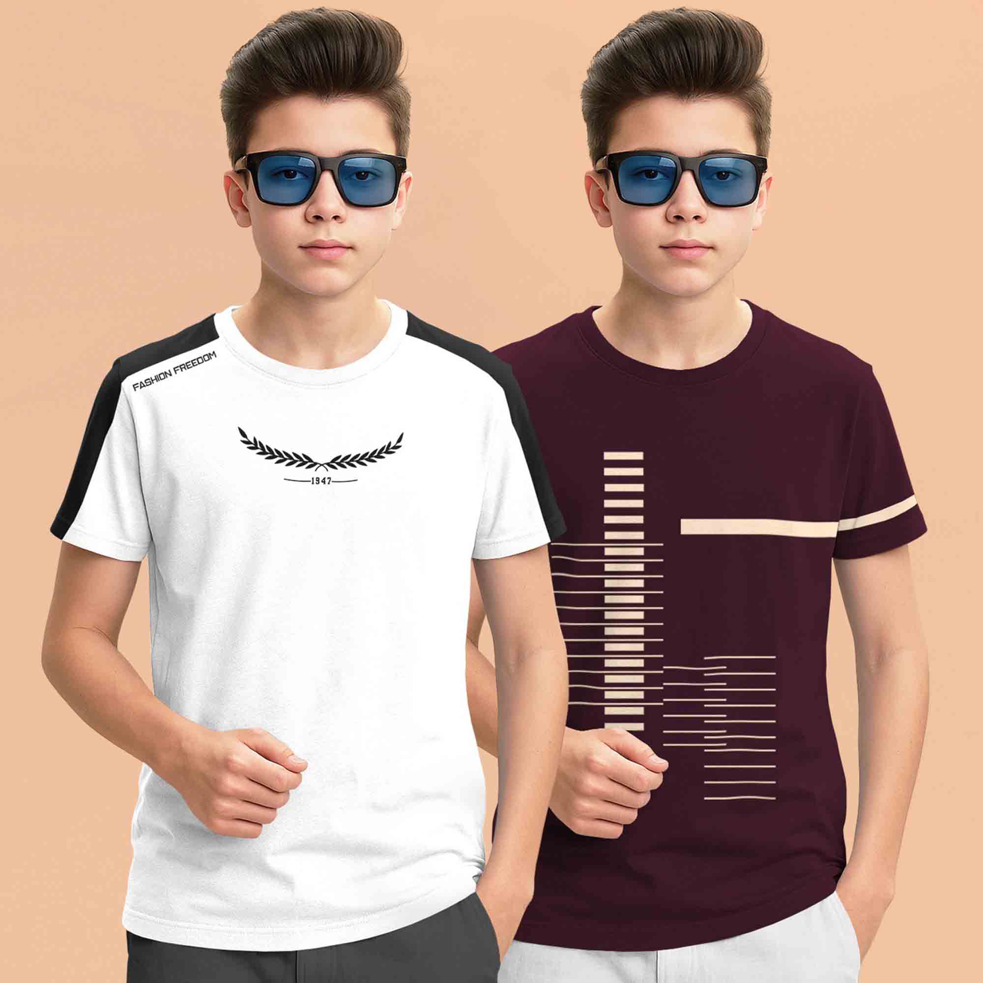 Boys Combo Pack Half Sleeve Printed Tshirts - 17 Variants