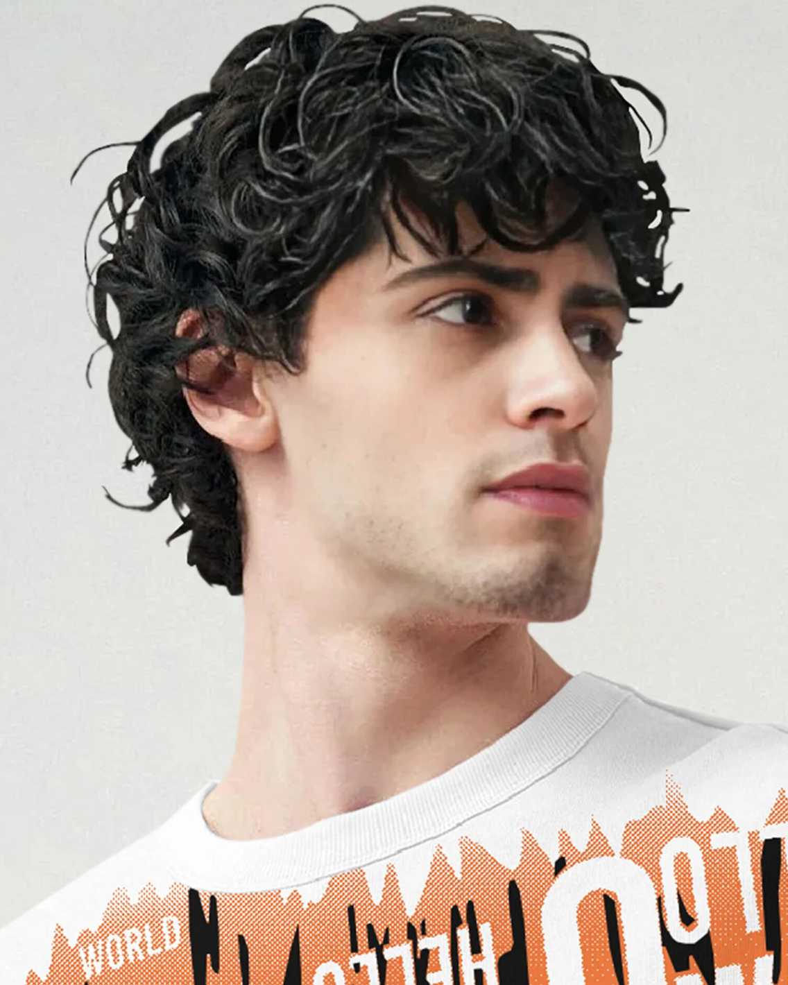 Men White Multicolor All Over Printed Oversized T-shirt