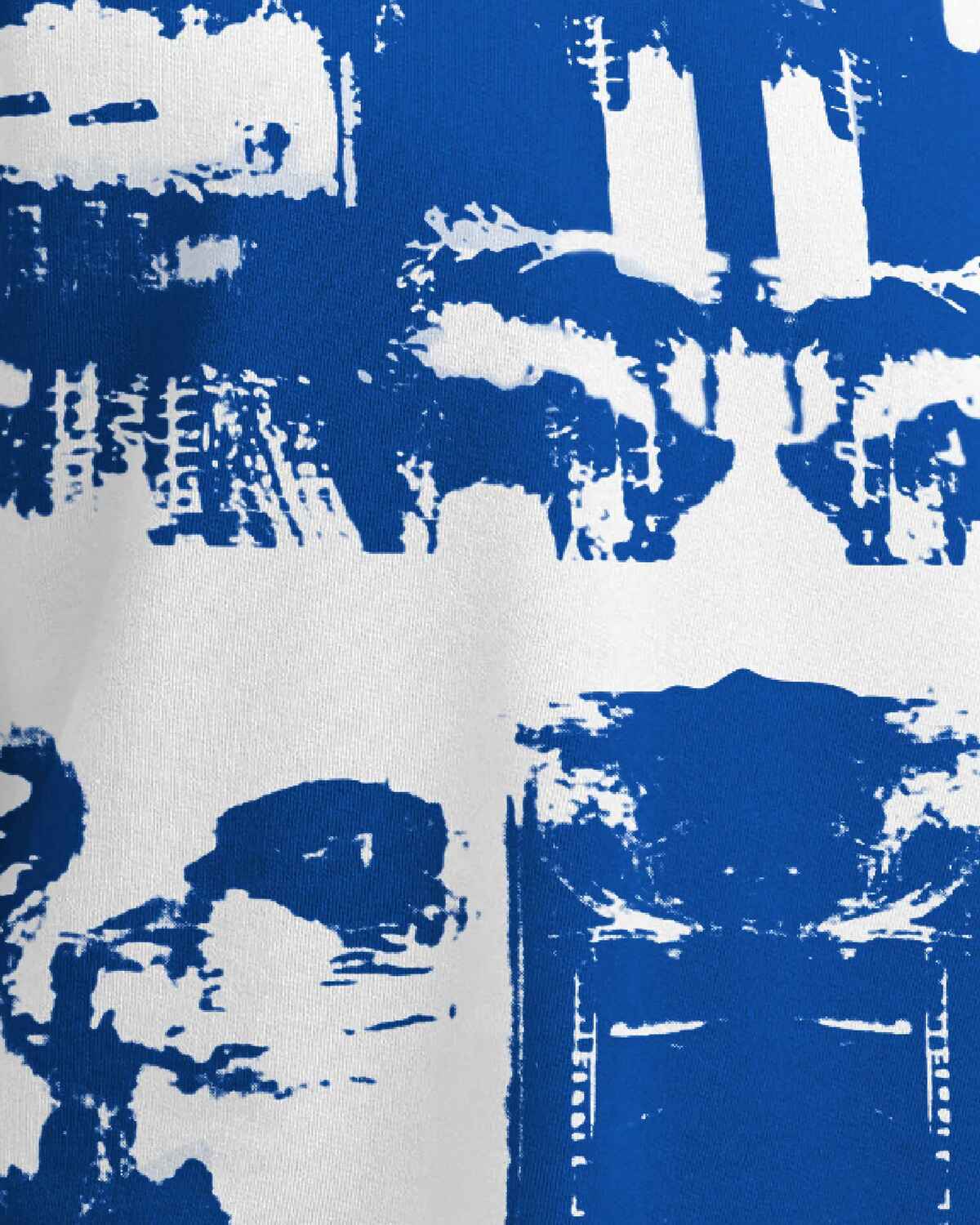 White & Blue Men Printed Oversized T-shirt