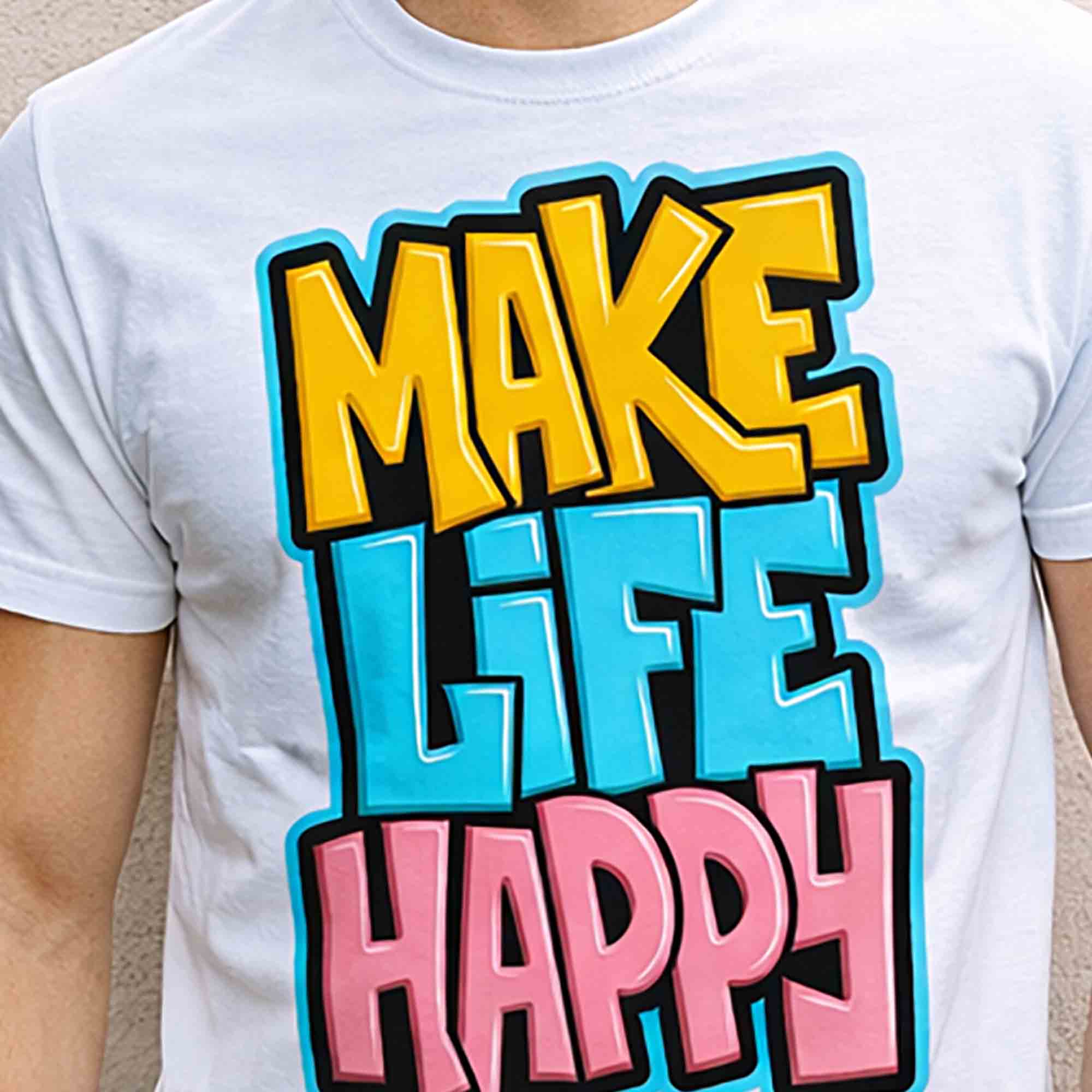 Men Half Sleeve Printed Tshirt White