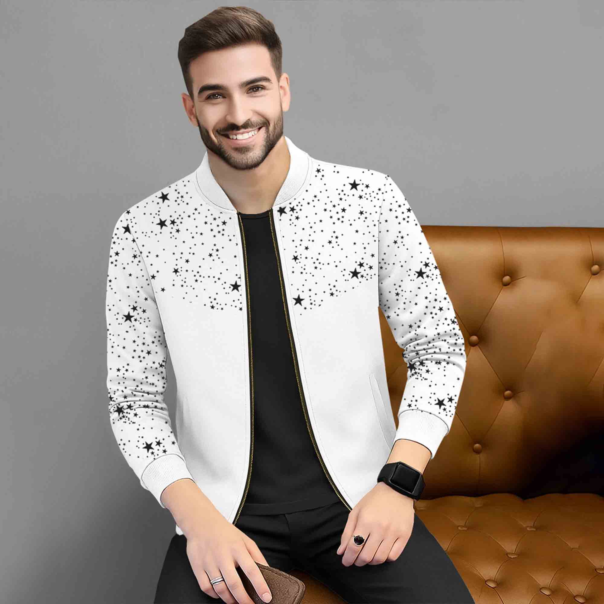 Men's Printed Round Neck Jackets