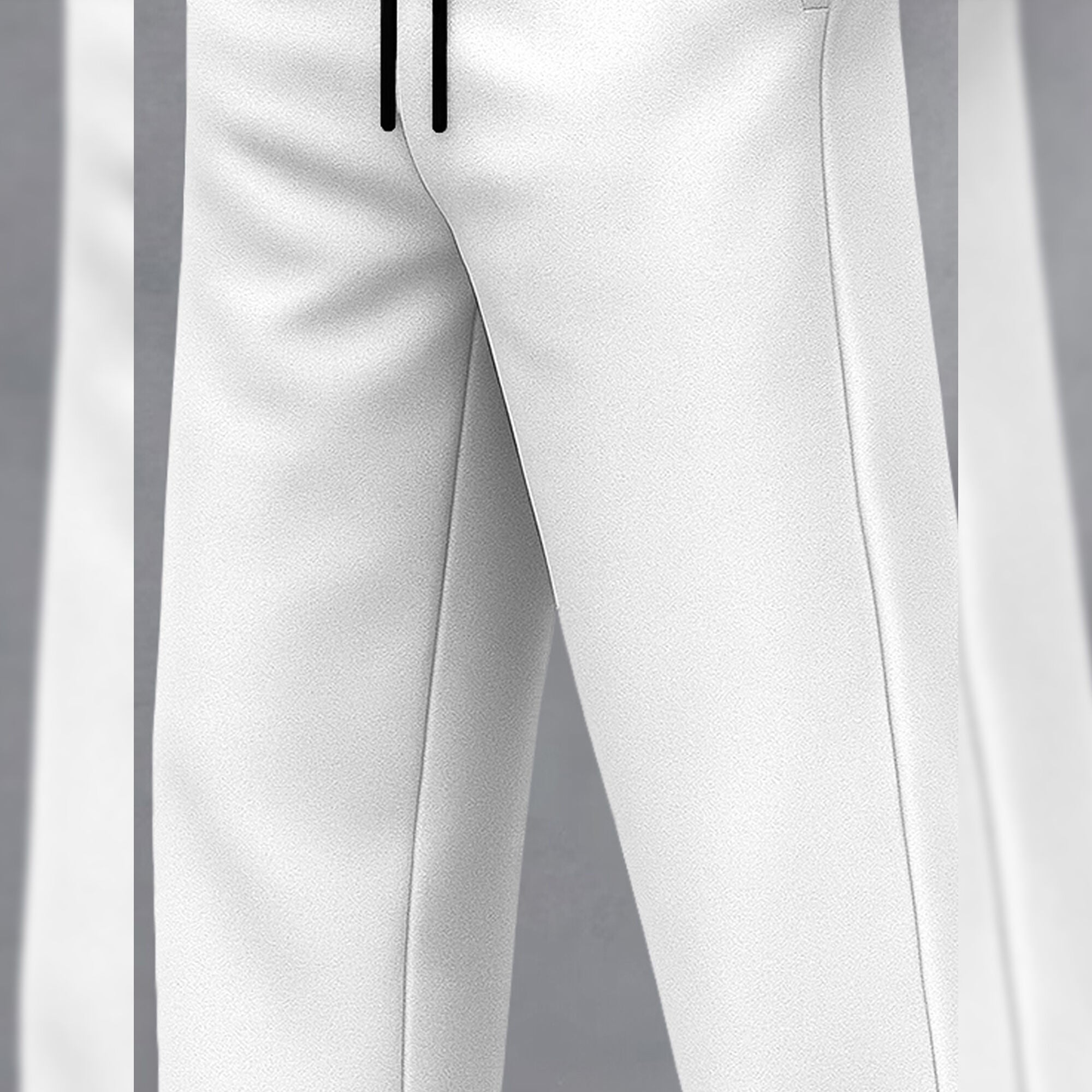 Plain Baggy Track Pant White