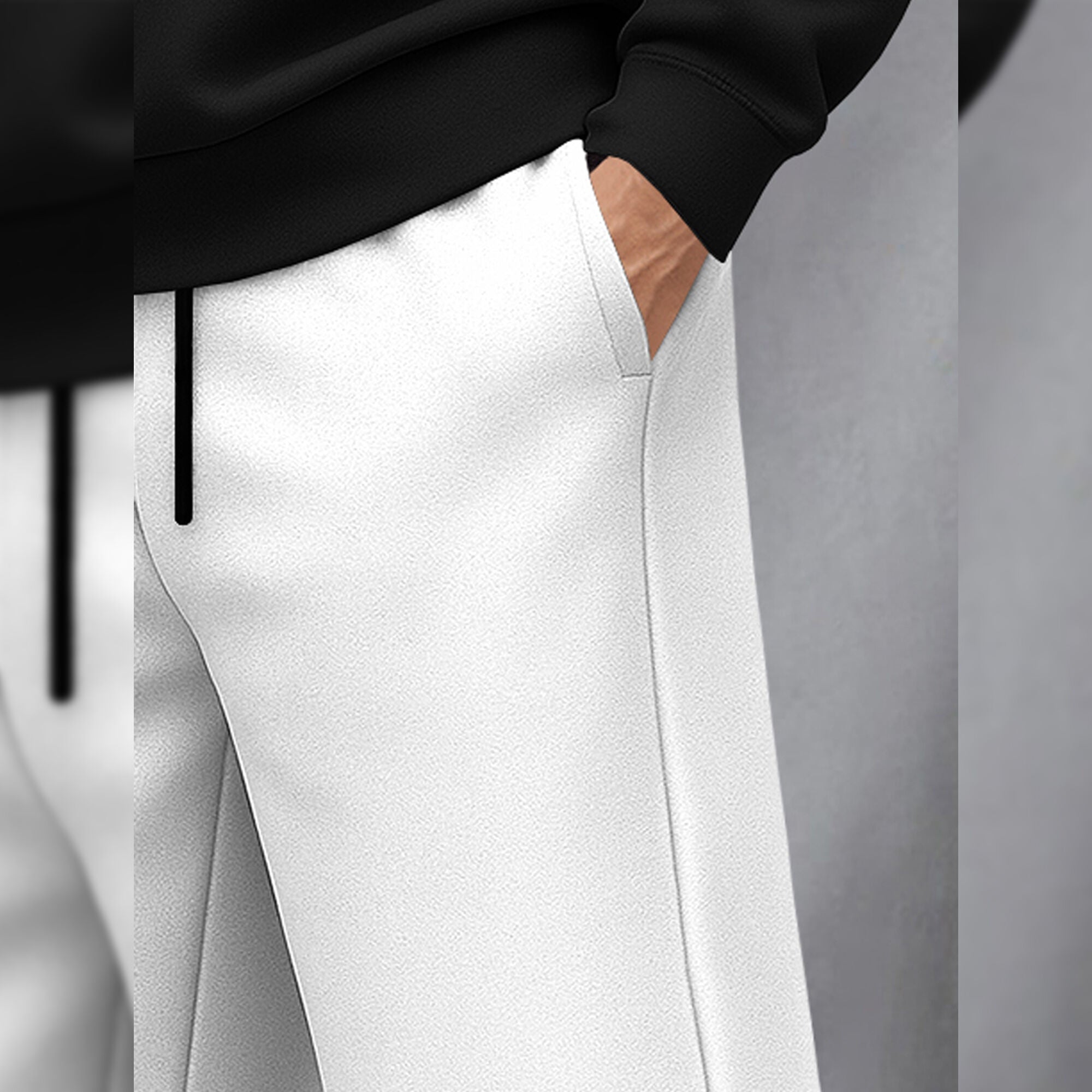 Plain Baggy Track Pant White