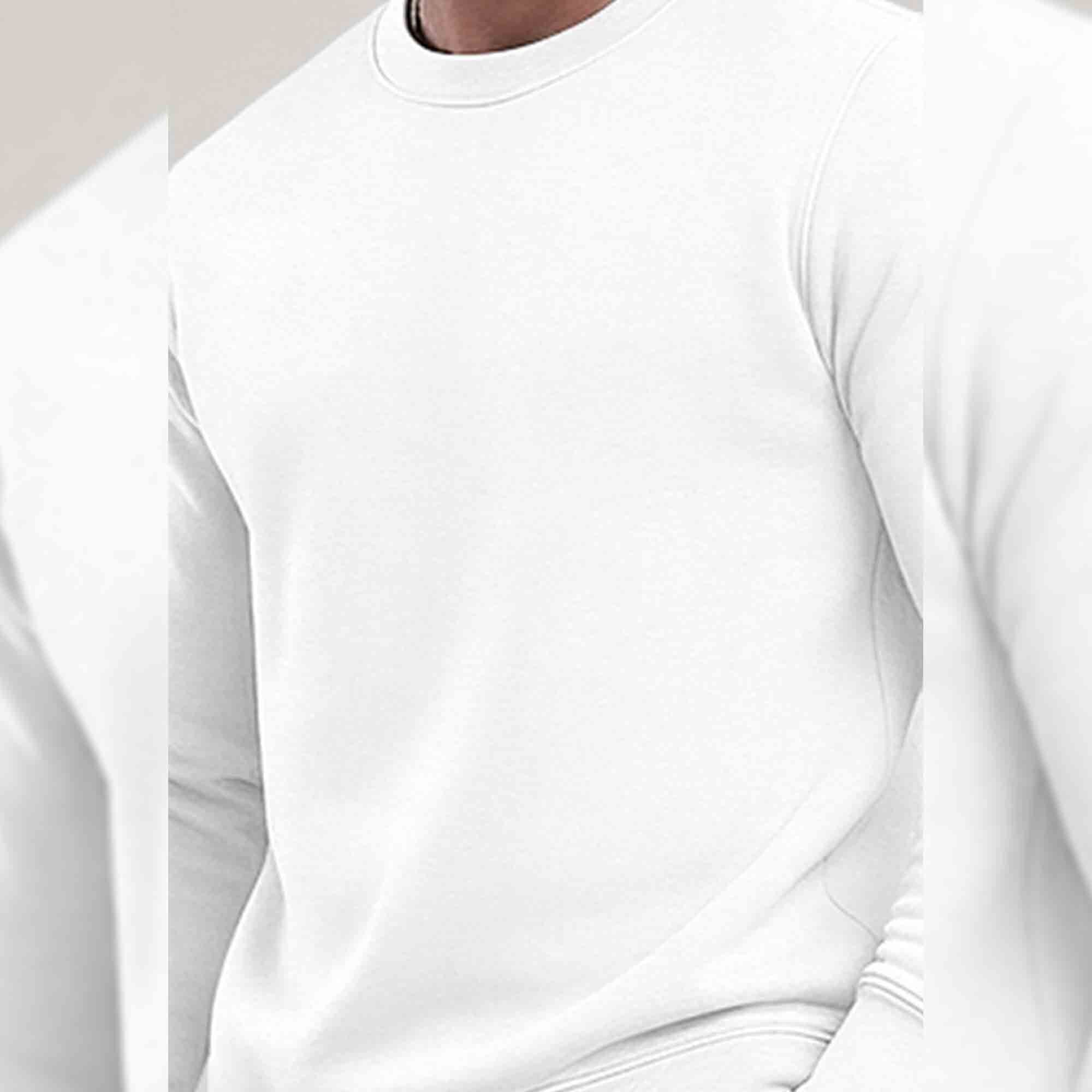 PLAIN WHITE MEN REGULAR FIT CASUAL SWEATSHIRT