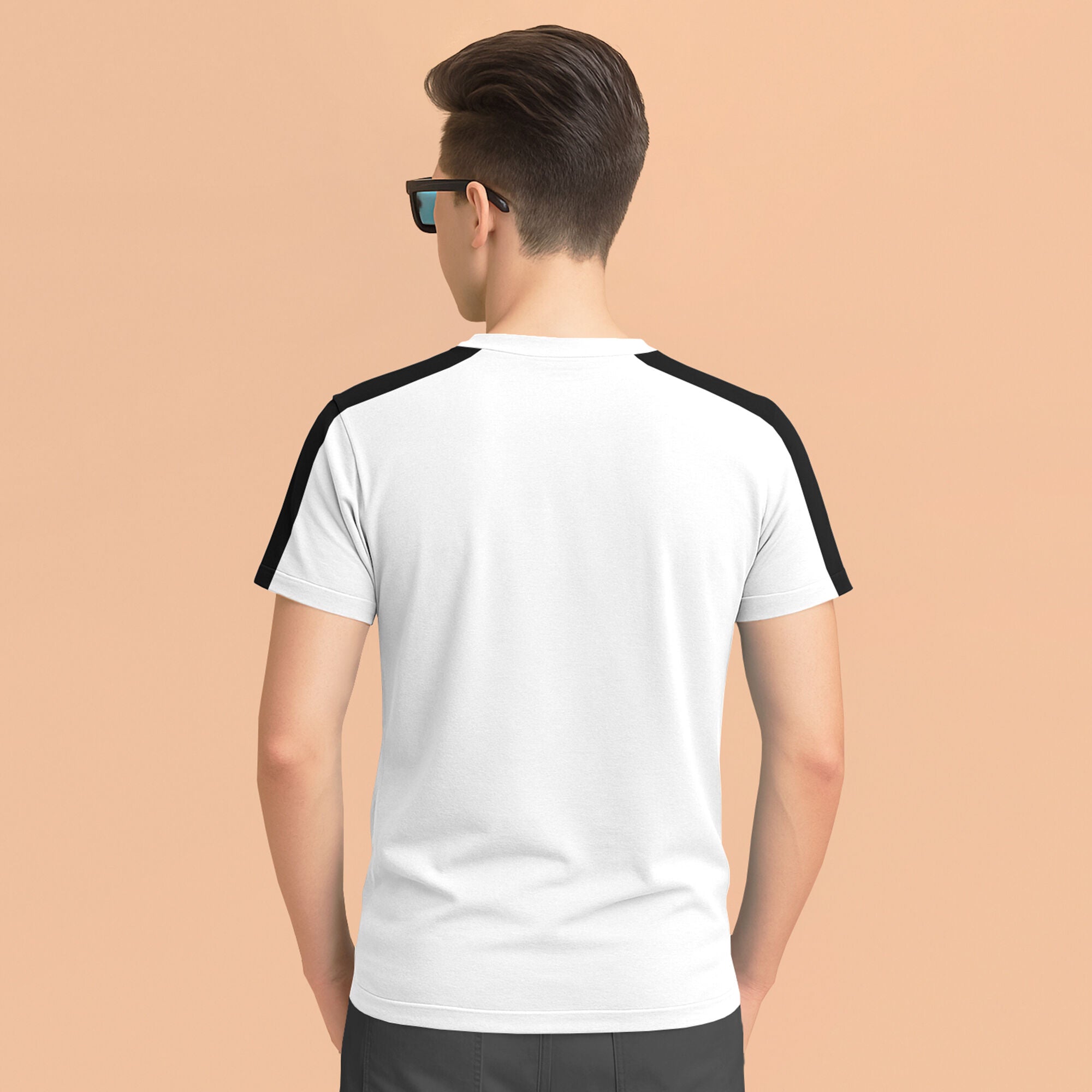 Trendy Boys Printed Half Sleeve Stylish T-Shirt White & Black