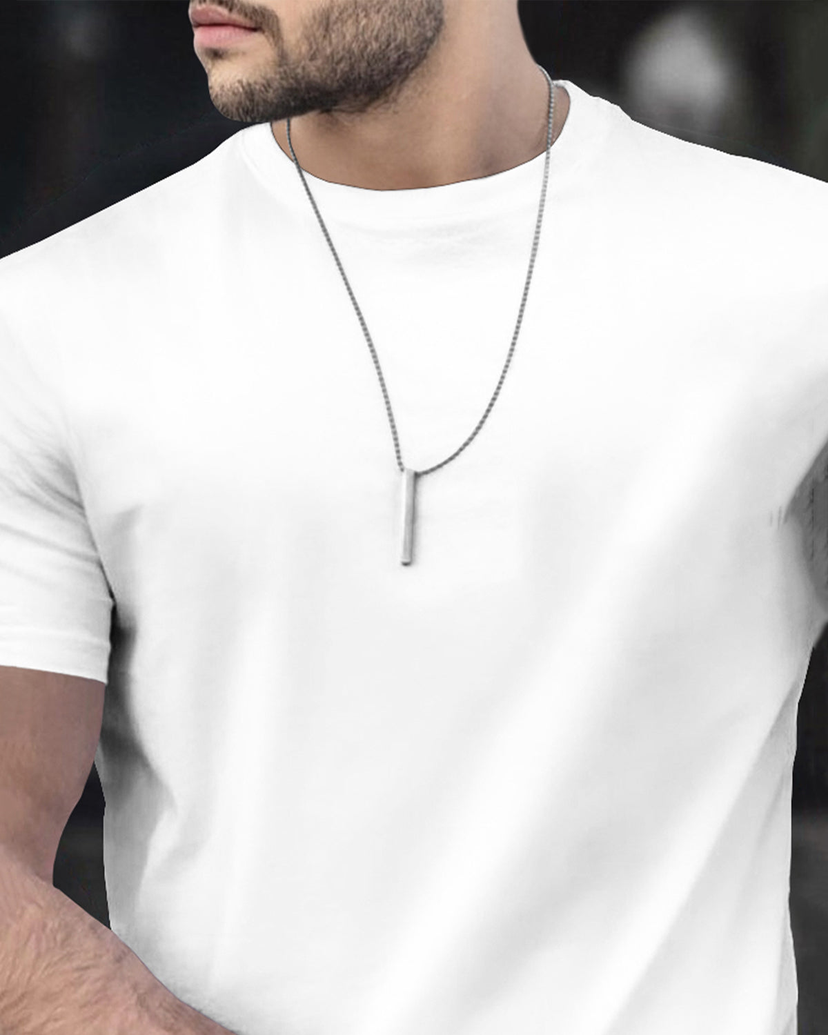 (Pack Of 1) Men Half Sleeve Round Neck Plain White T-shirt