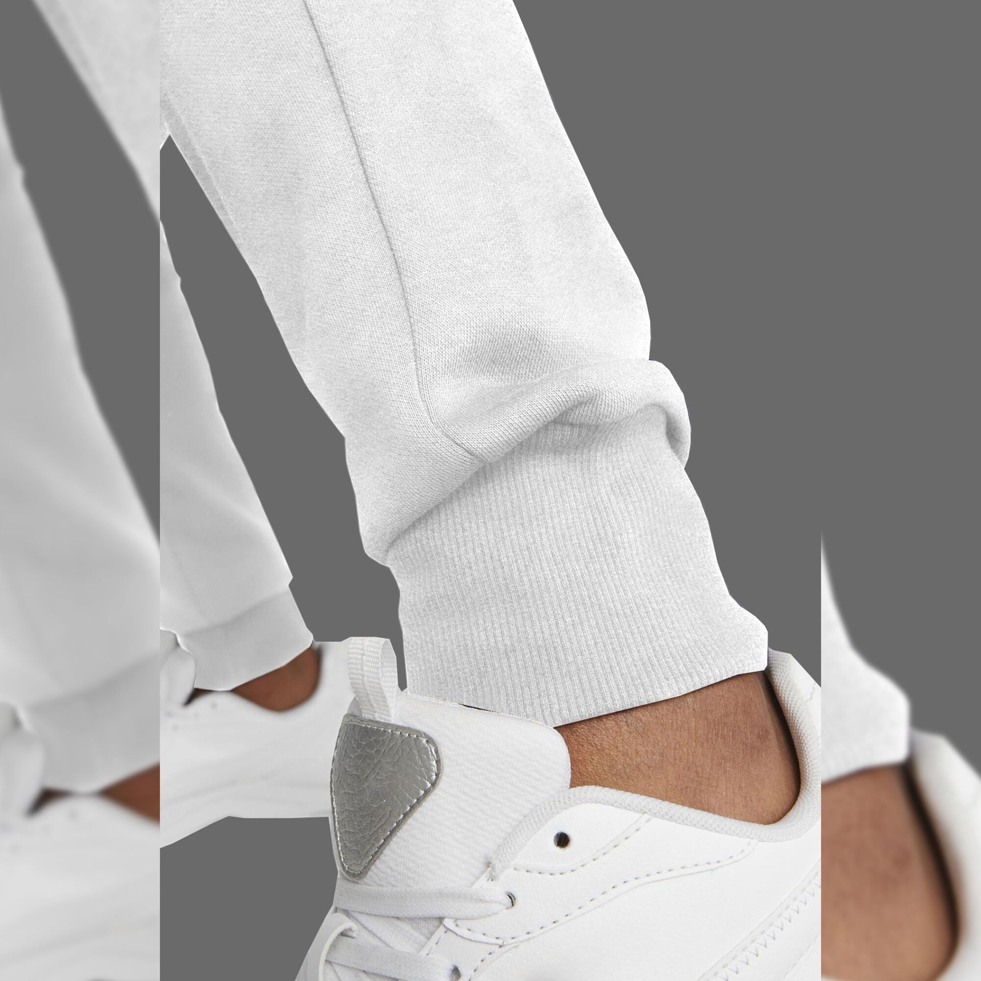 Mens Plain White Cargo Jogger