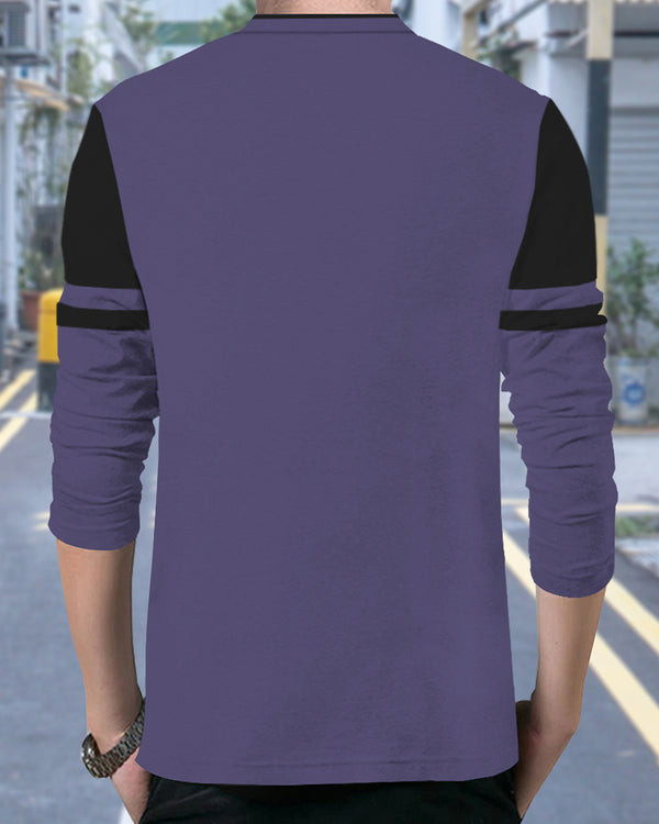 Solid Men Mandarin Collar Full Sleeve T-Shirt Collections