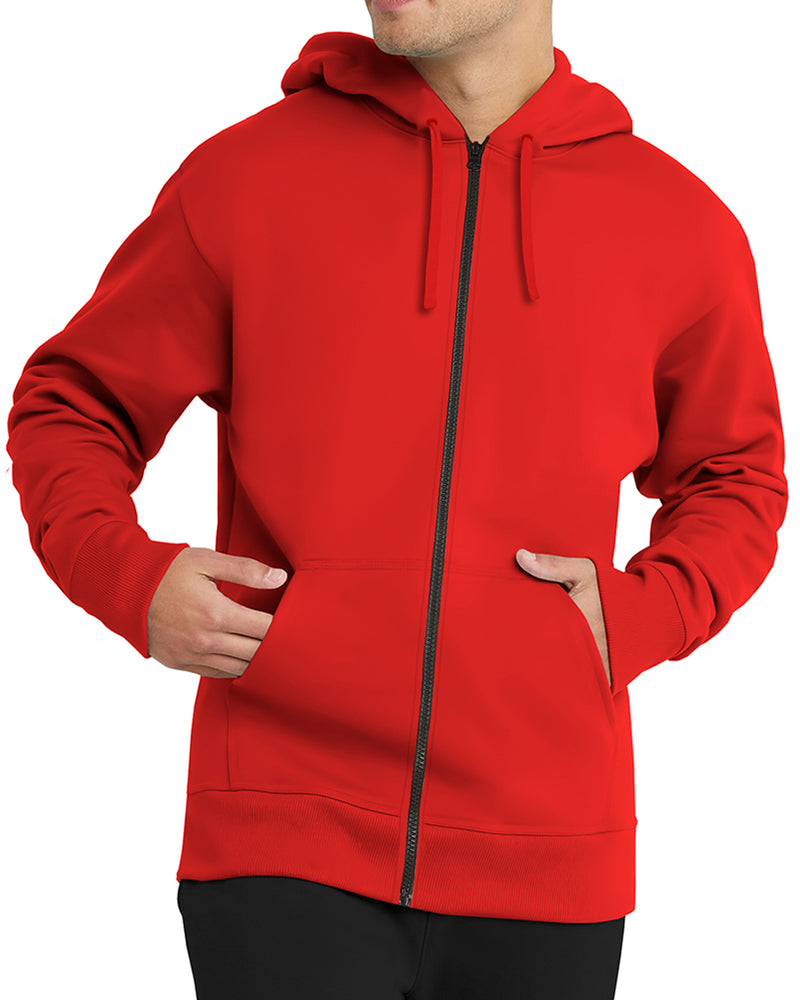 Full Sleeve Fleece Red Color Plain Jacket