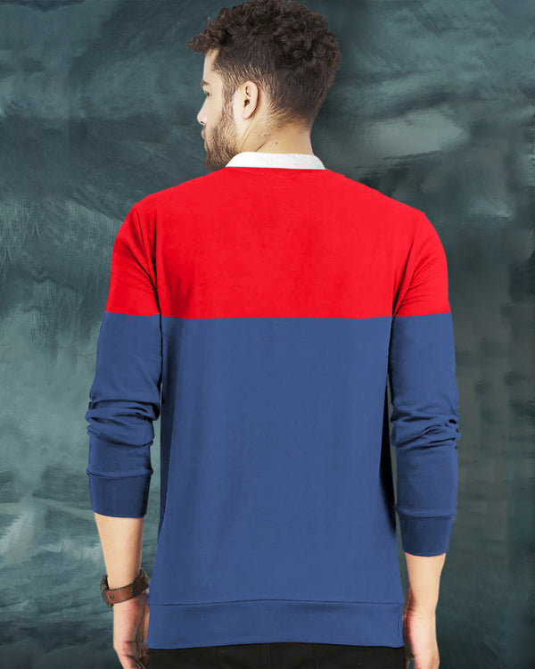 marvel red blue full sleeve tshirt for men back view