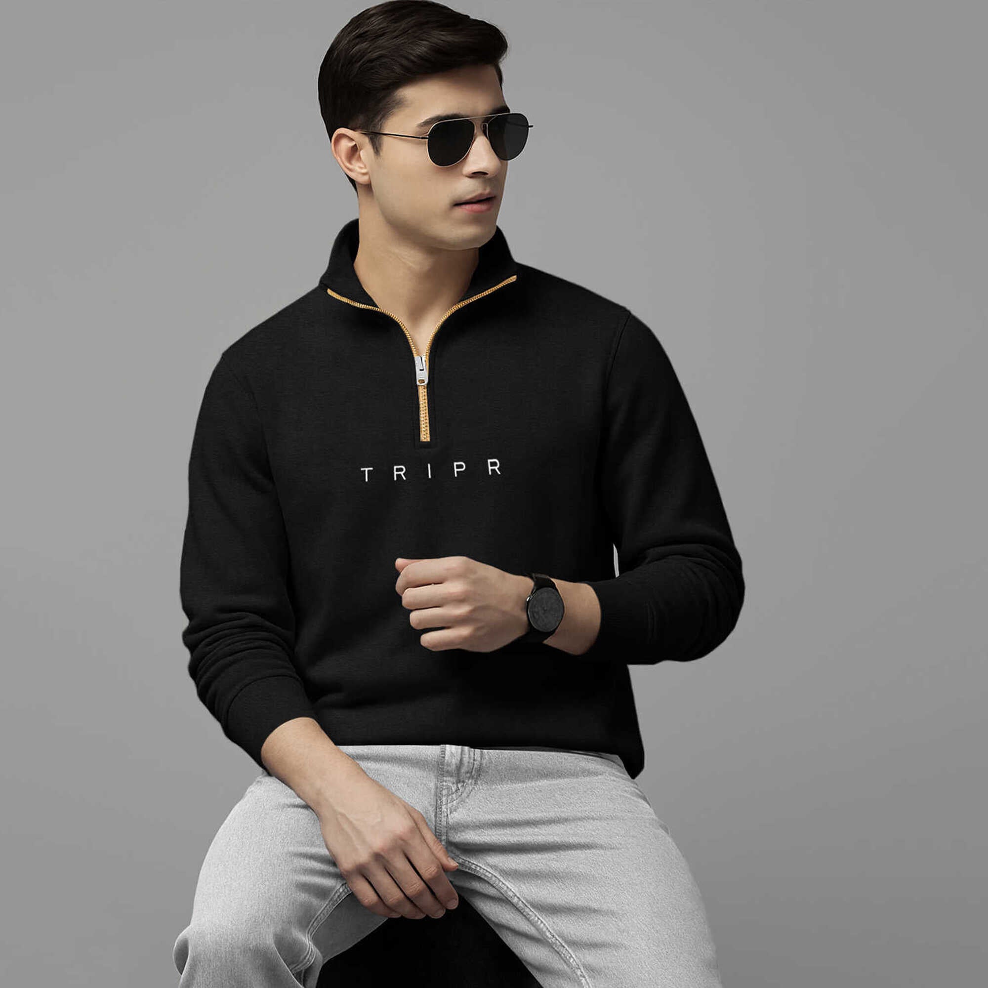 Men Full Sleeve High Neck Quarter Zip 5 Variants Sweatshirt – TRIPR