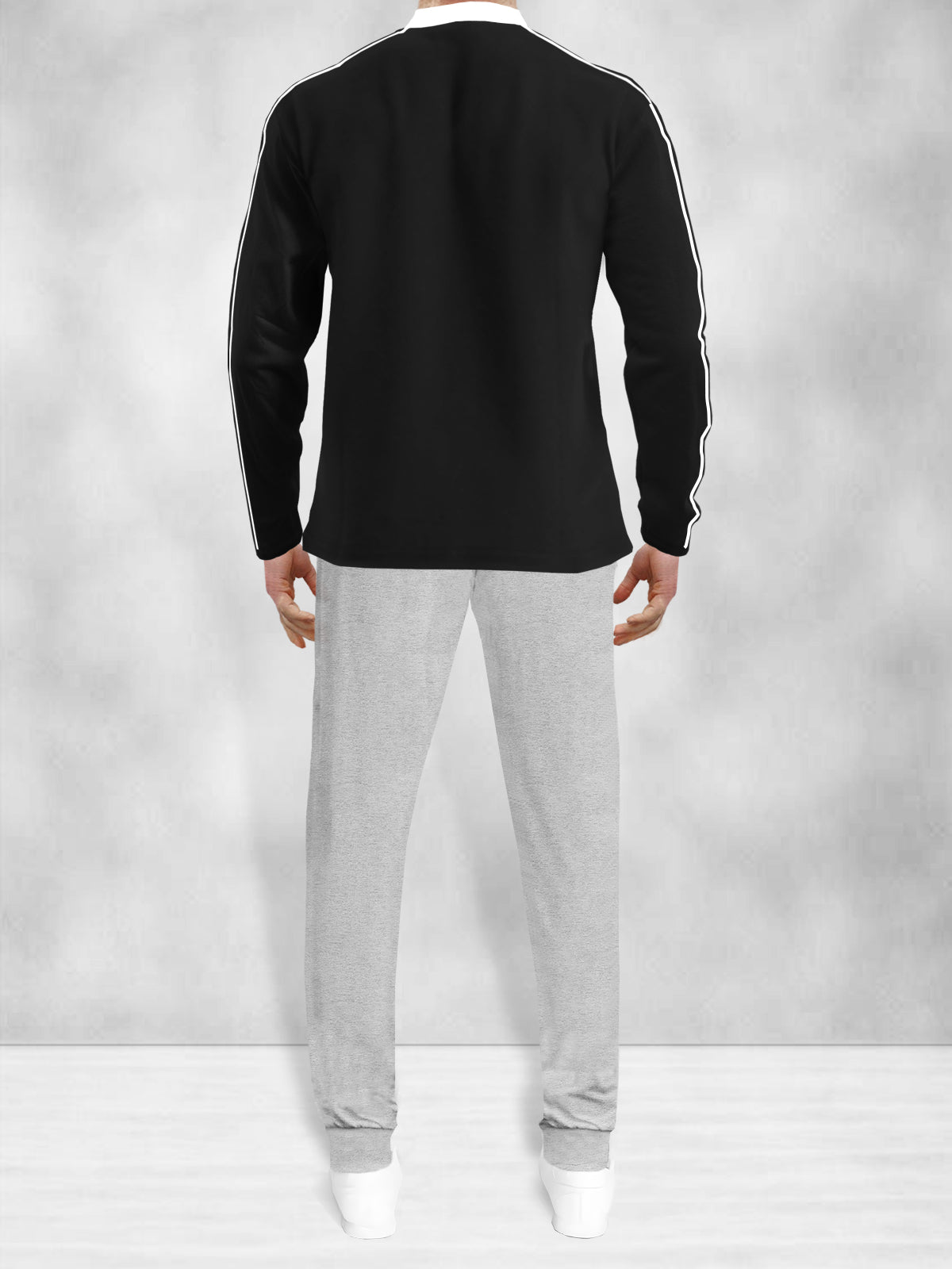 mens tracksuit FULL SLEEVE - BLACK GREY