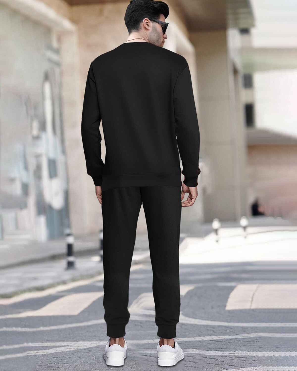 Mens Tracksuit - Full Sleeve Black t-shirt / Black Trackpant