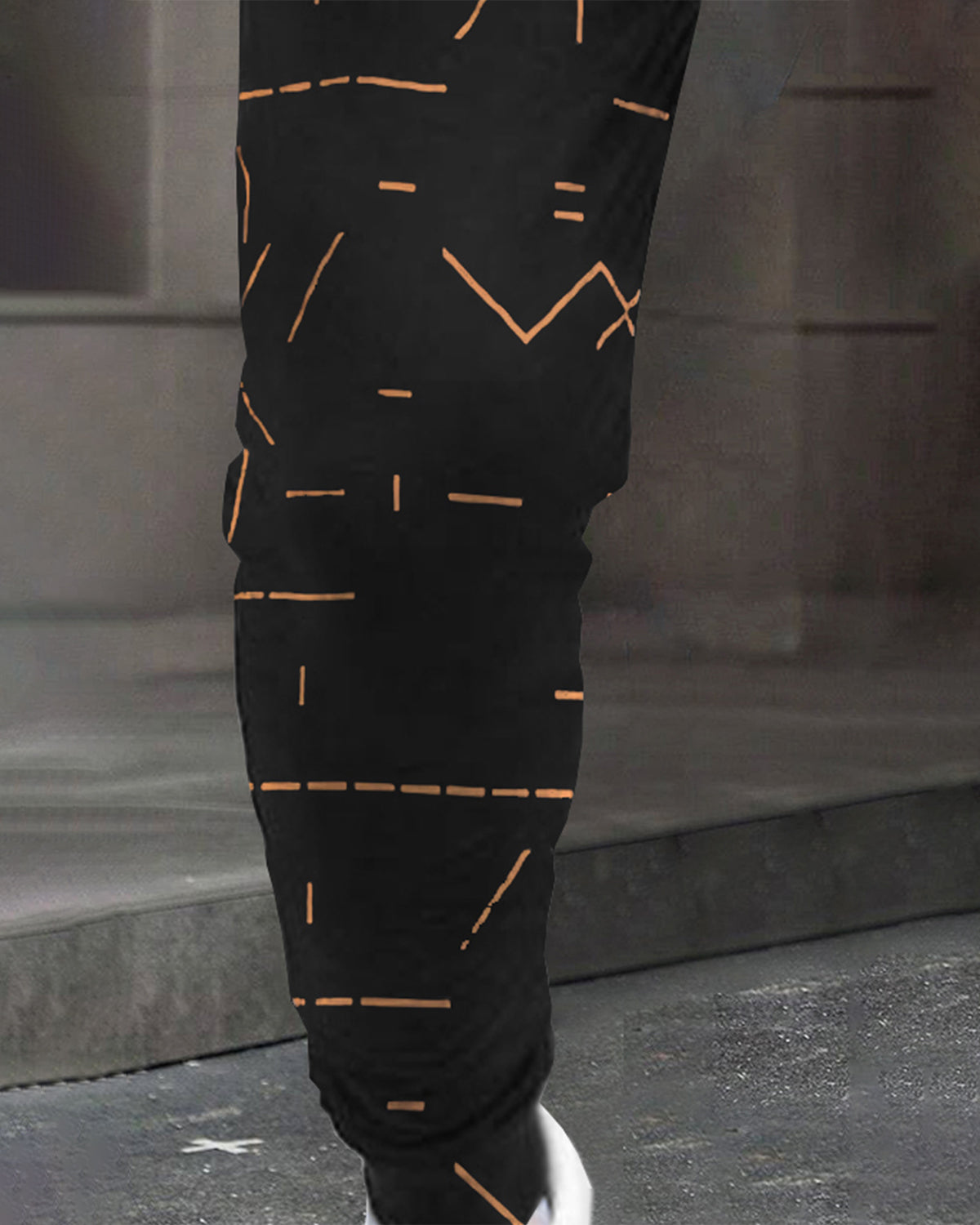 Mens Printed Black Trackpant