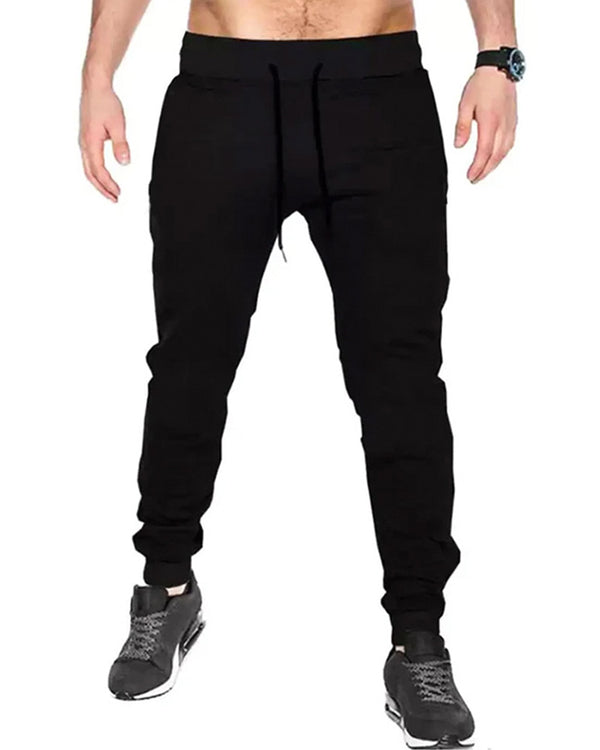 solid grey and black track pant for men front view