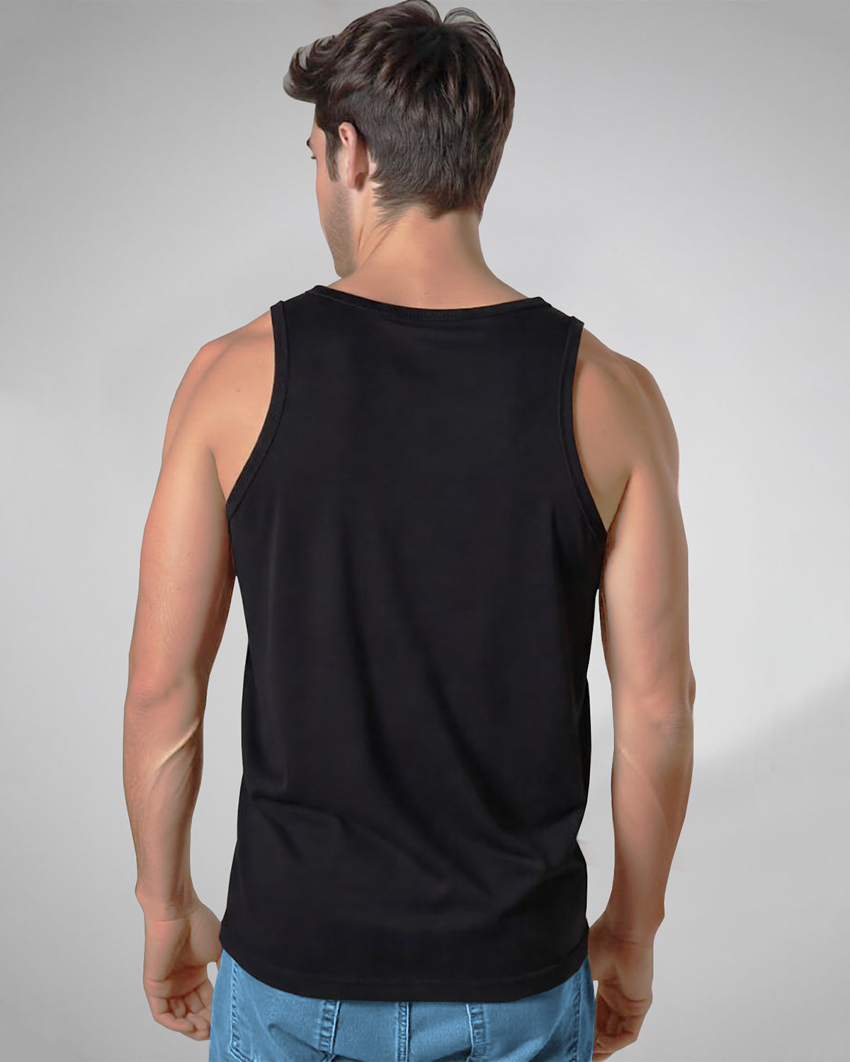 Dark Grey Plain Gym Vest For Men