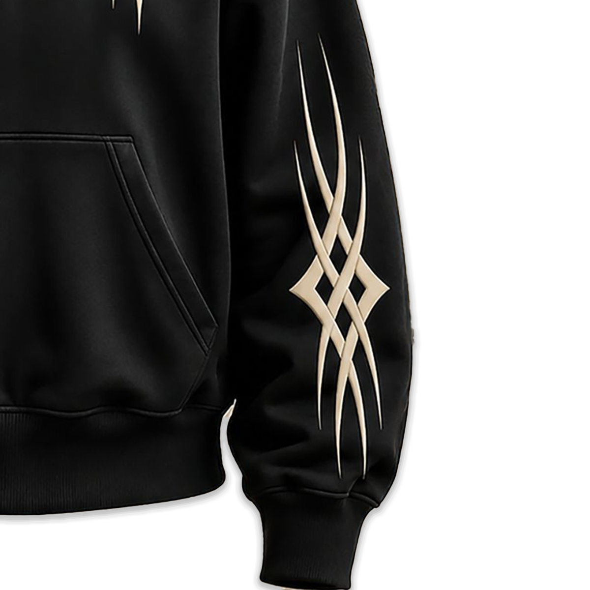 Men Dual Color Hooded Mask Printed Sweatshirt Black