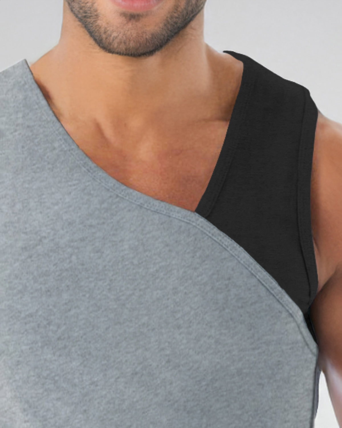 Grey Plain Gym Vest For Men