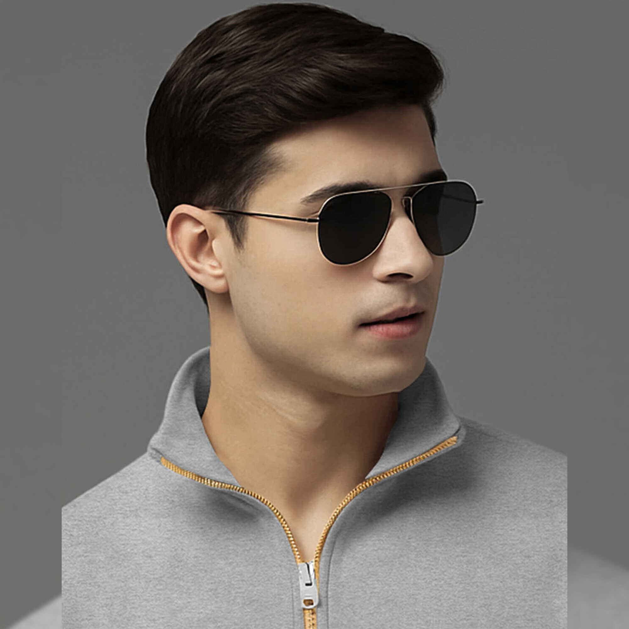 Men Full Sleeve High Neck Sweatshirt Grey