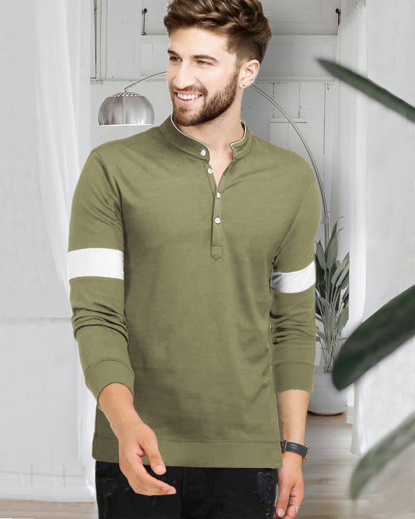 color-block-olive-green-henley-tshirt-for-men