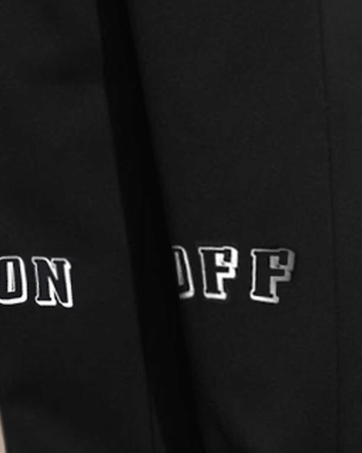 Men ON OFF Printed Loose Fit Trackpant Black