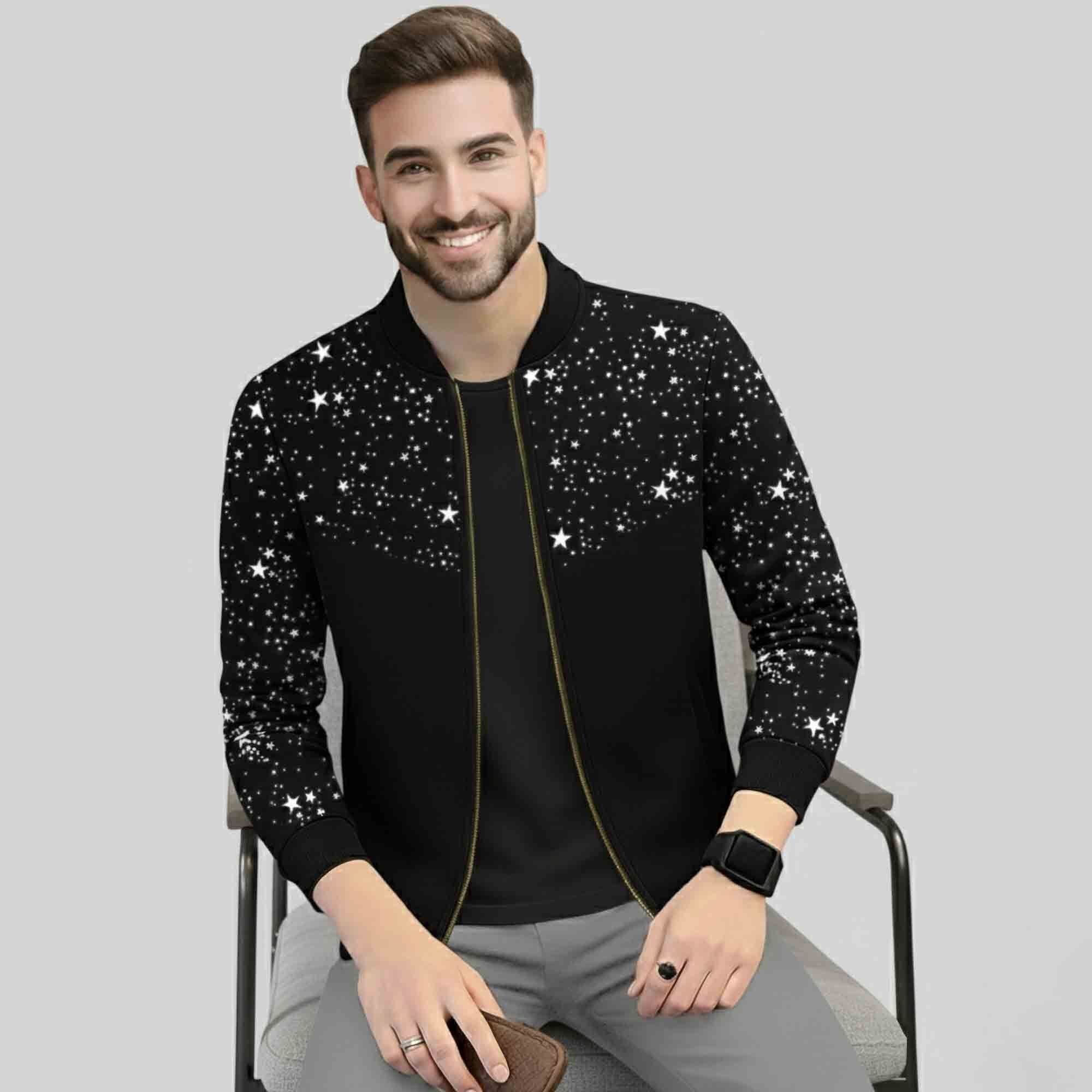 Men's Printed Round Neck Jackets