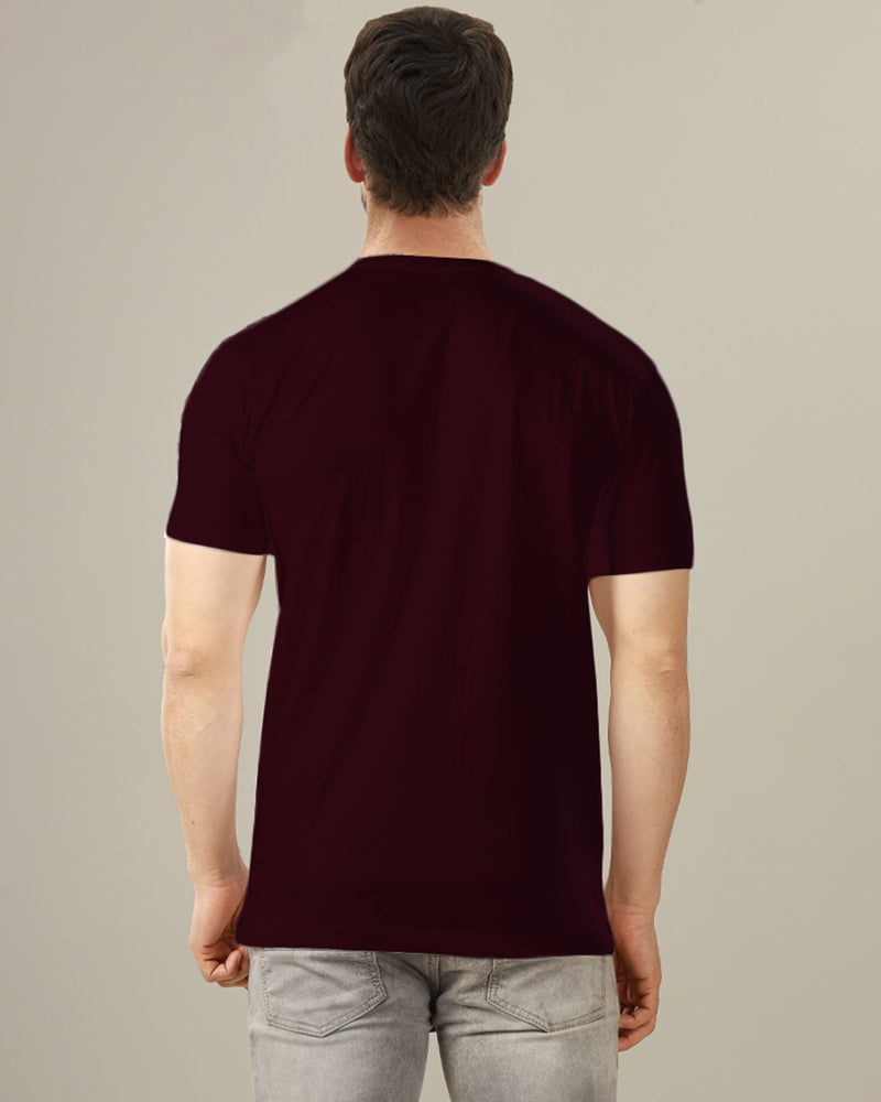 Solid Men V-Neck  Half-Sleeves T-Shirt