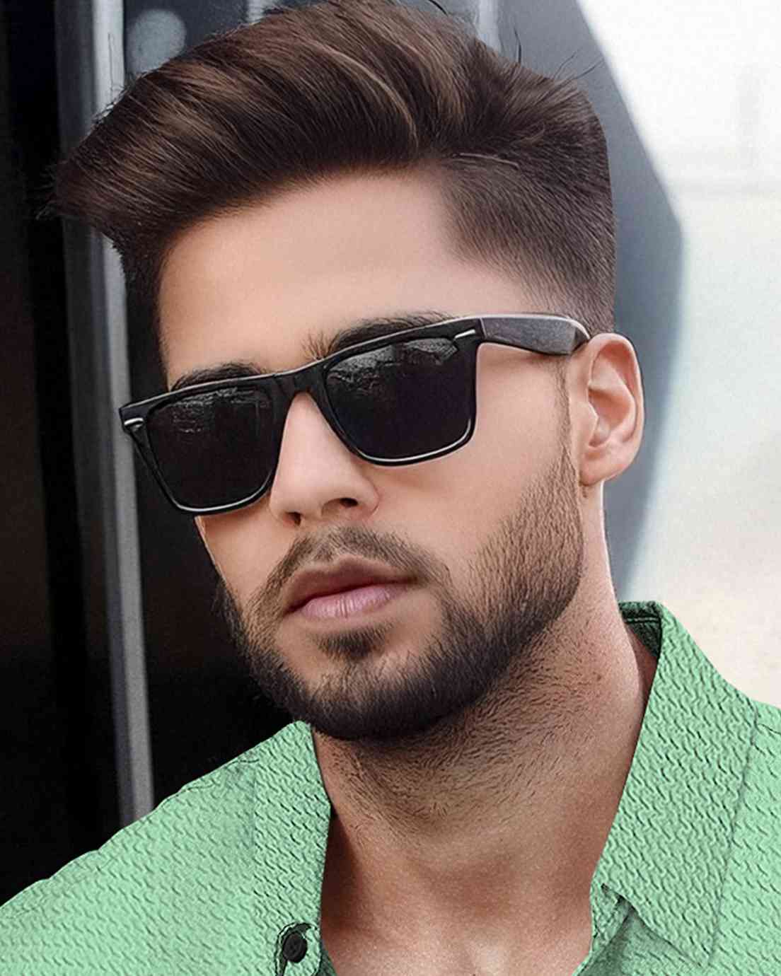 Men Full Sleeve Casual Striped Plain Shirt Light Green