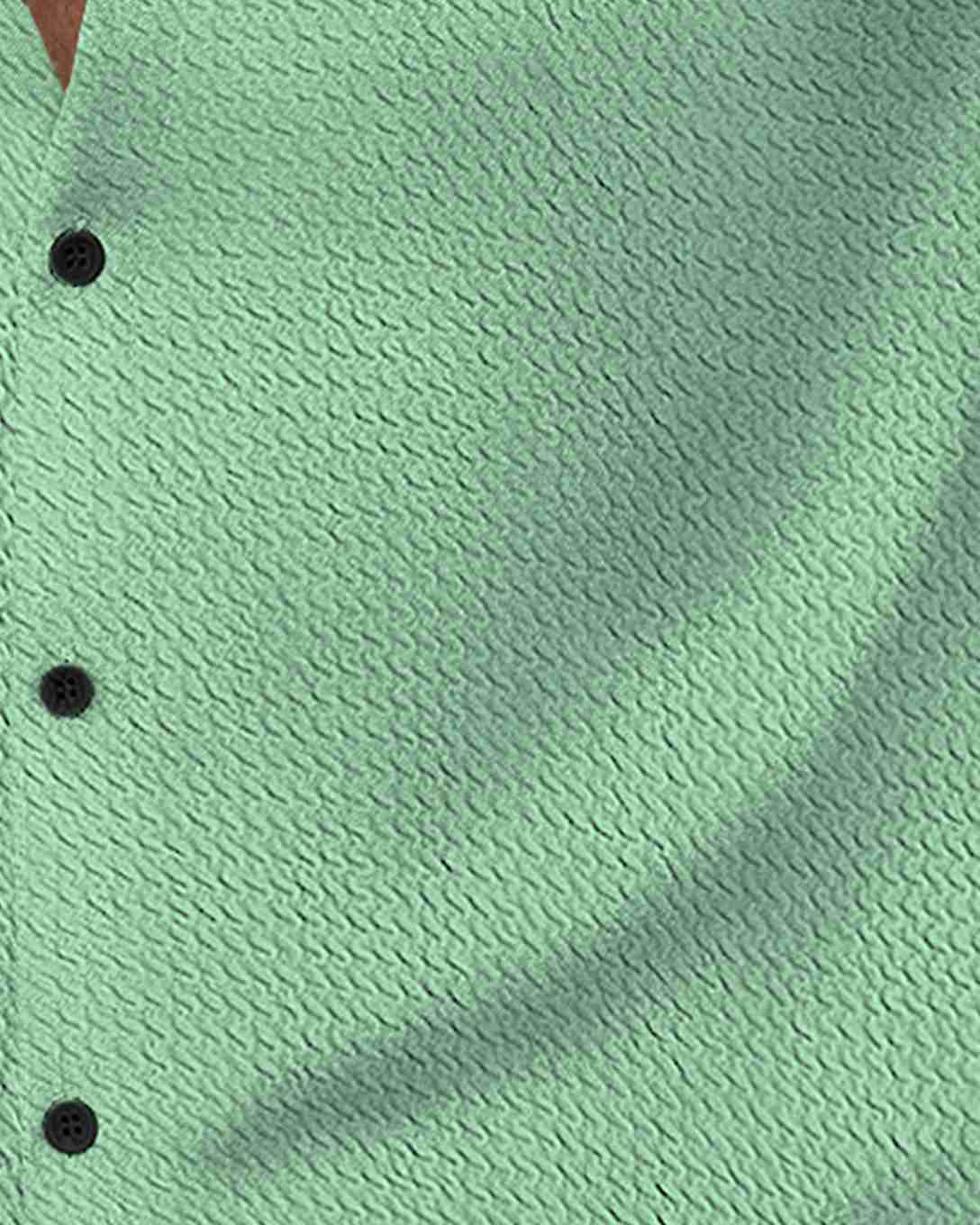 Men Full Sleeve Casual Striped Plain Shirt Light Green