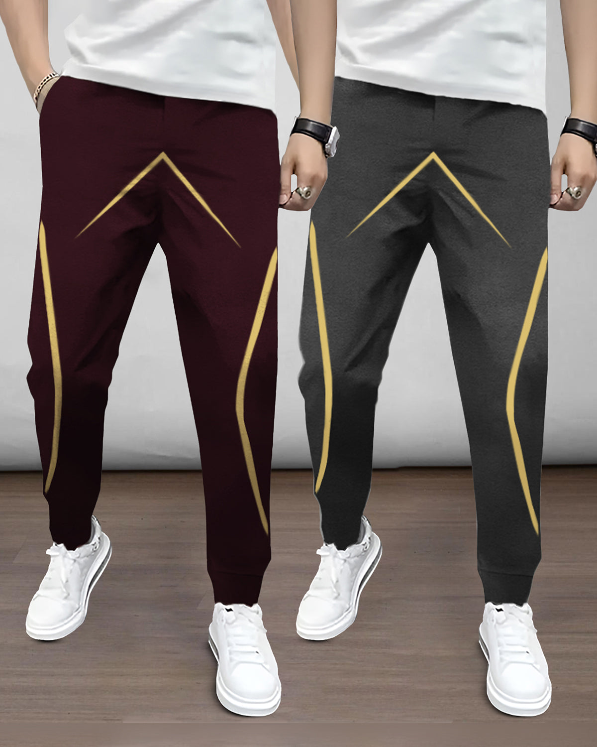 (Pack Of 2) Mens Printed Trackpants 16-Variants