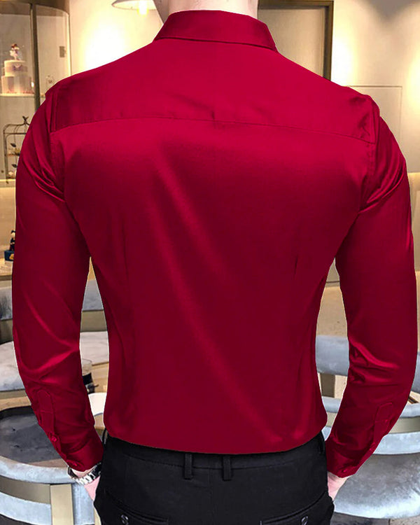 Red color party wear shirt for men