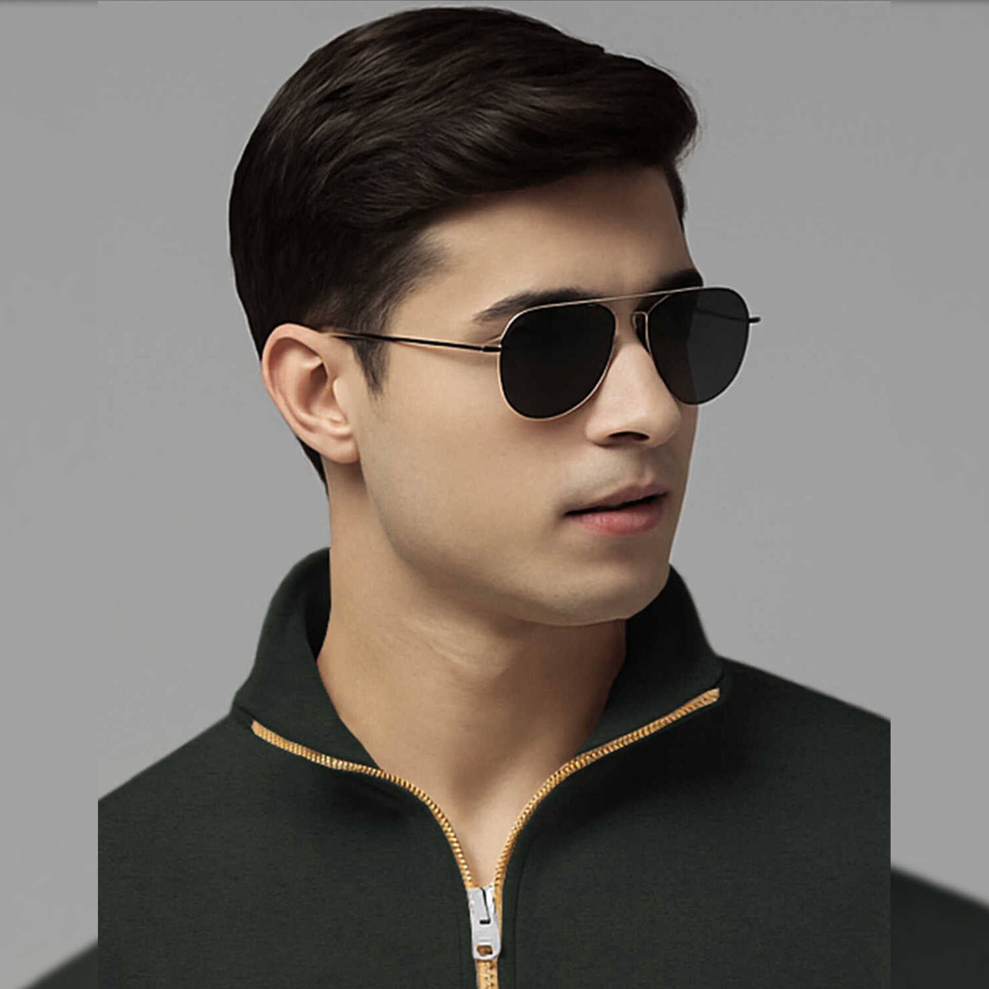 Men High Neck Quarter Zip Up Olivegreen Sweatshirt