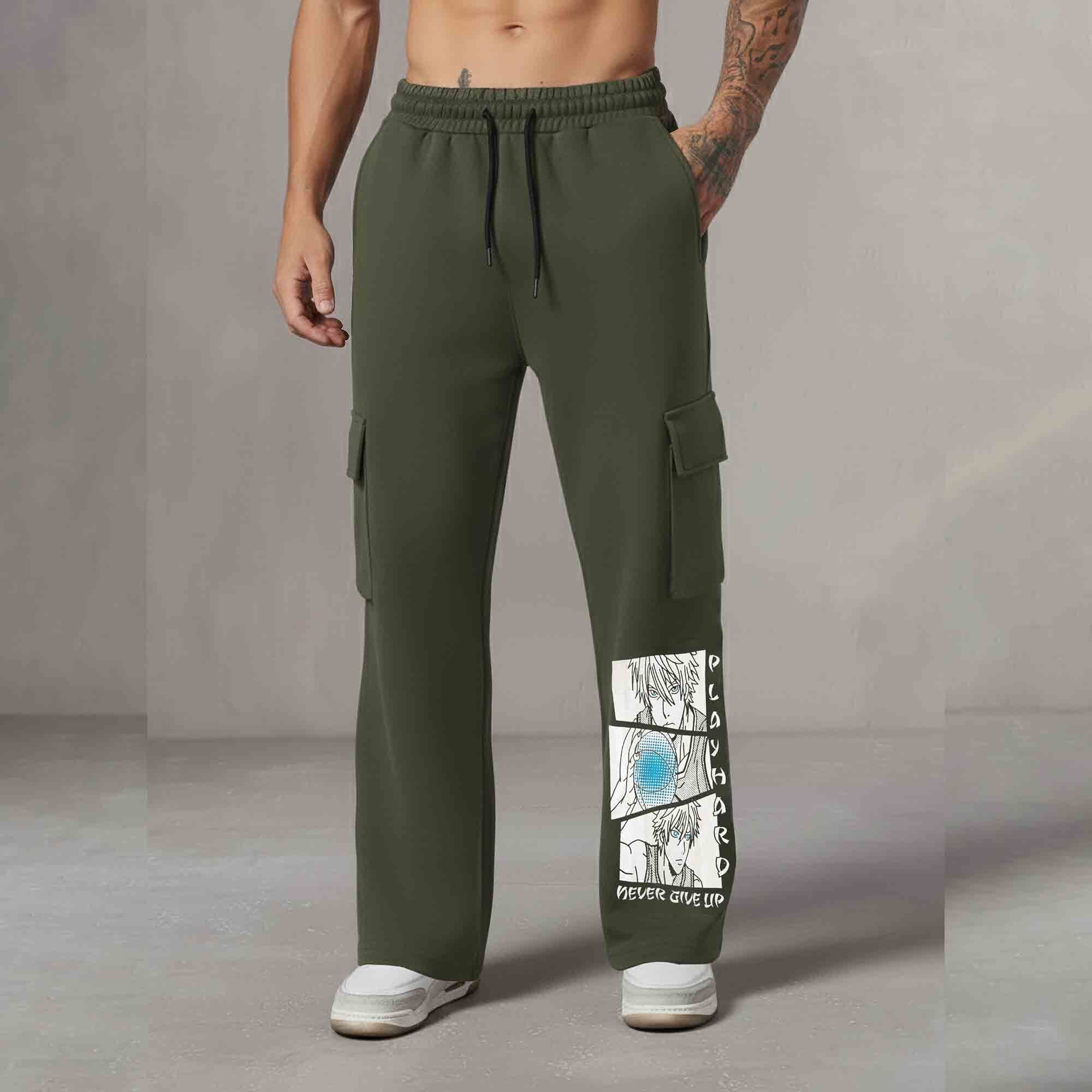 Men 4 Pockets Dual Color And Printed Baggy Cargo Pants