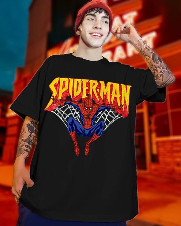 spiderman printed oversized tshirt for men