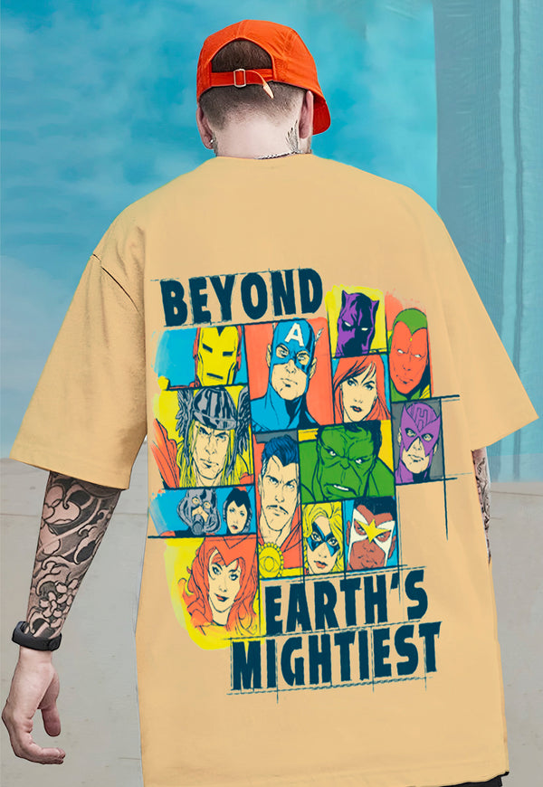 anime printed oversized avengers tshirt for men