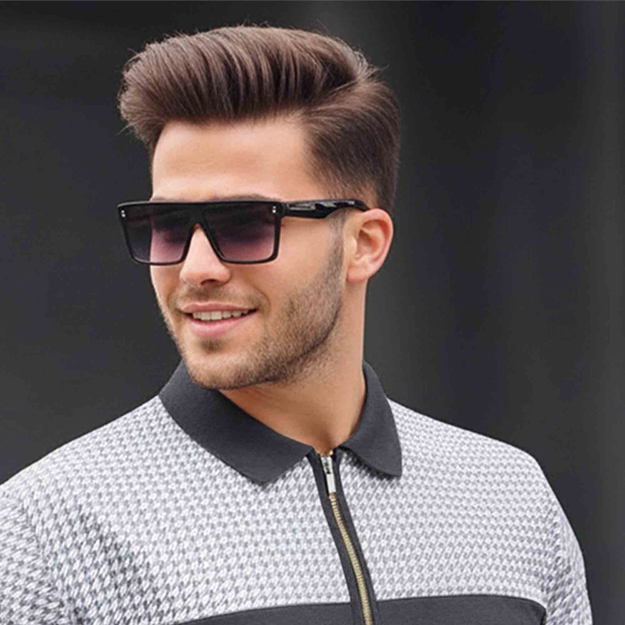 Men Quarter Zip Polo Neck Dual Color Printed T-SHIRT Darkgrey & White