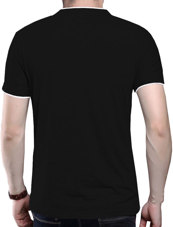 Solid Men's Black Half Sleeve T-Shirt
